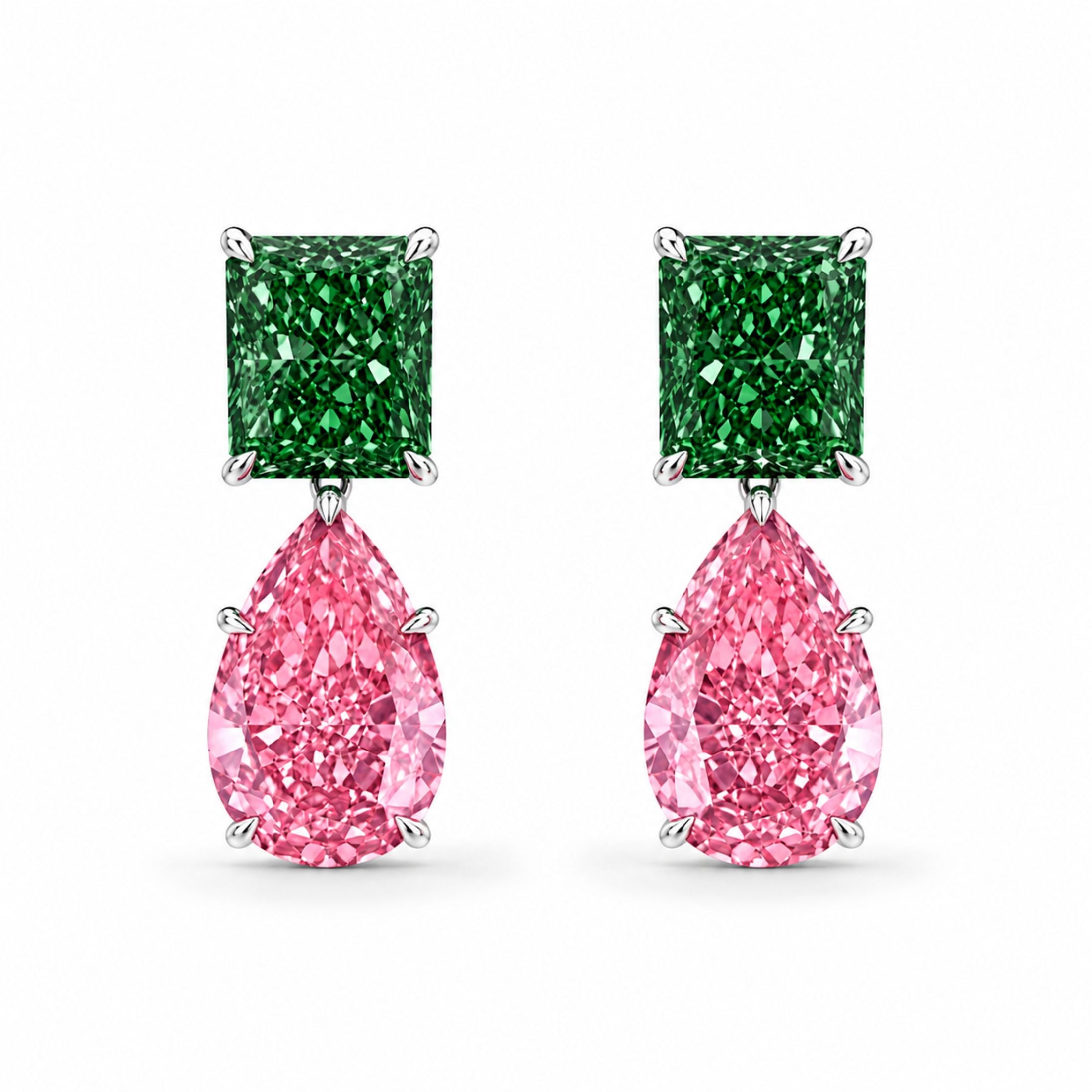 Rosavelle 14.64 Carat Diamond Drop Earrings in Platinum