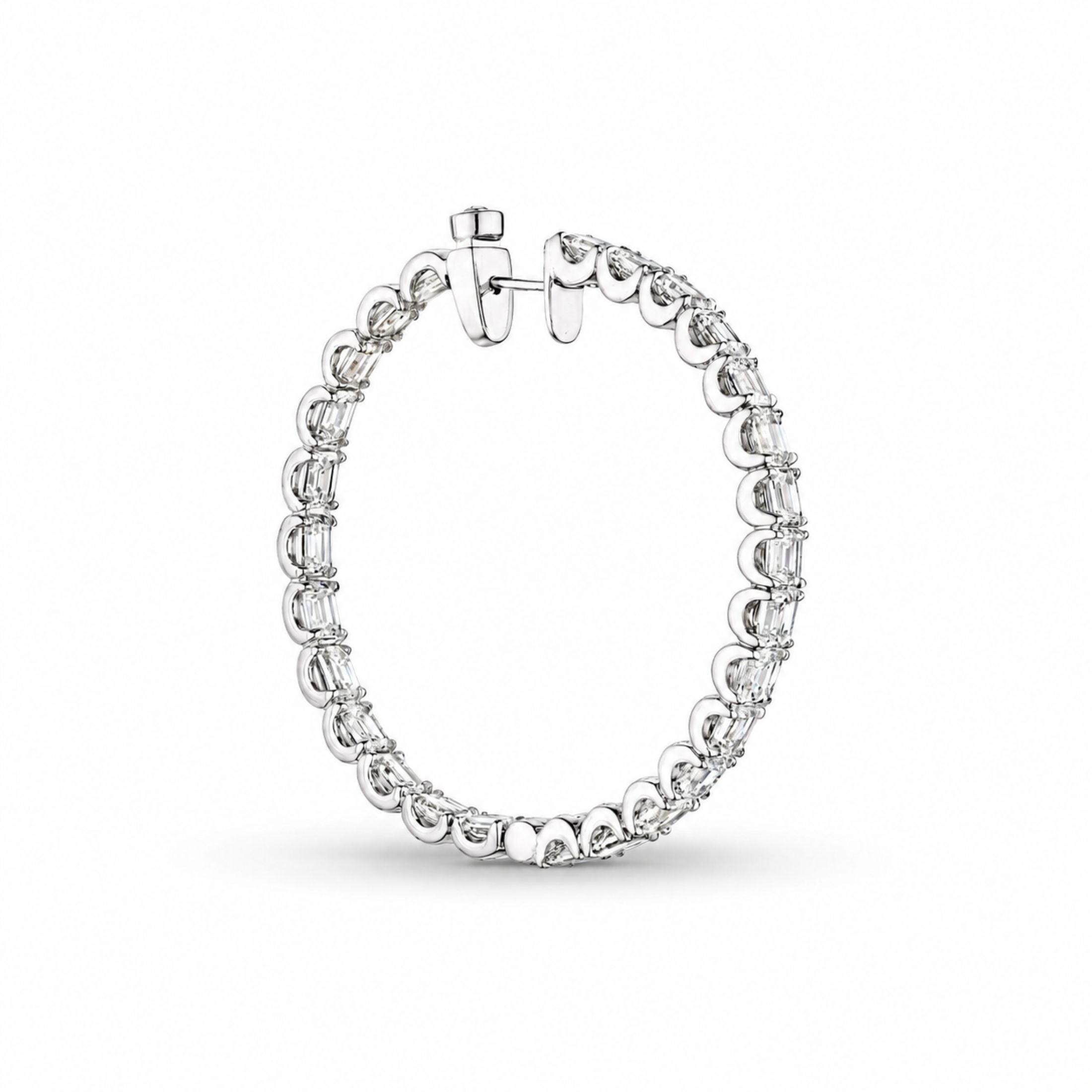 Rosecliff 11.0 Carat Diamond Hoop Earrings in 18K White Gold