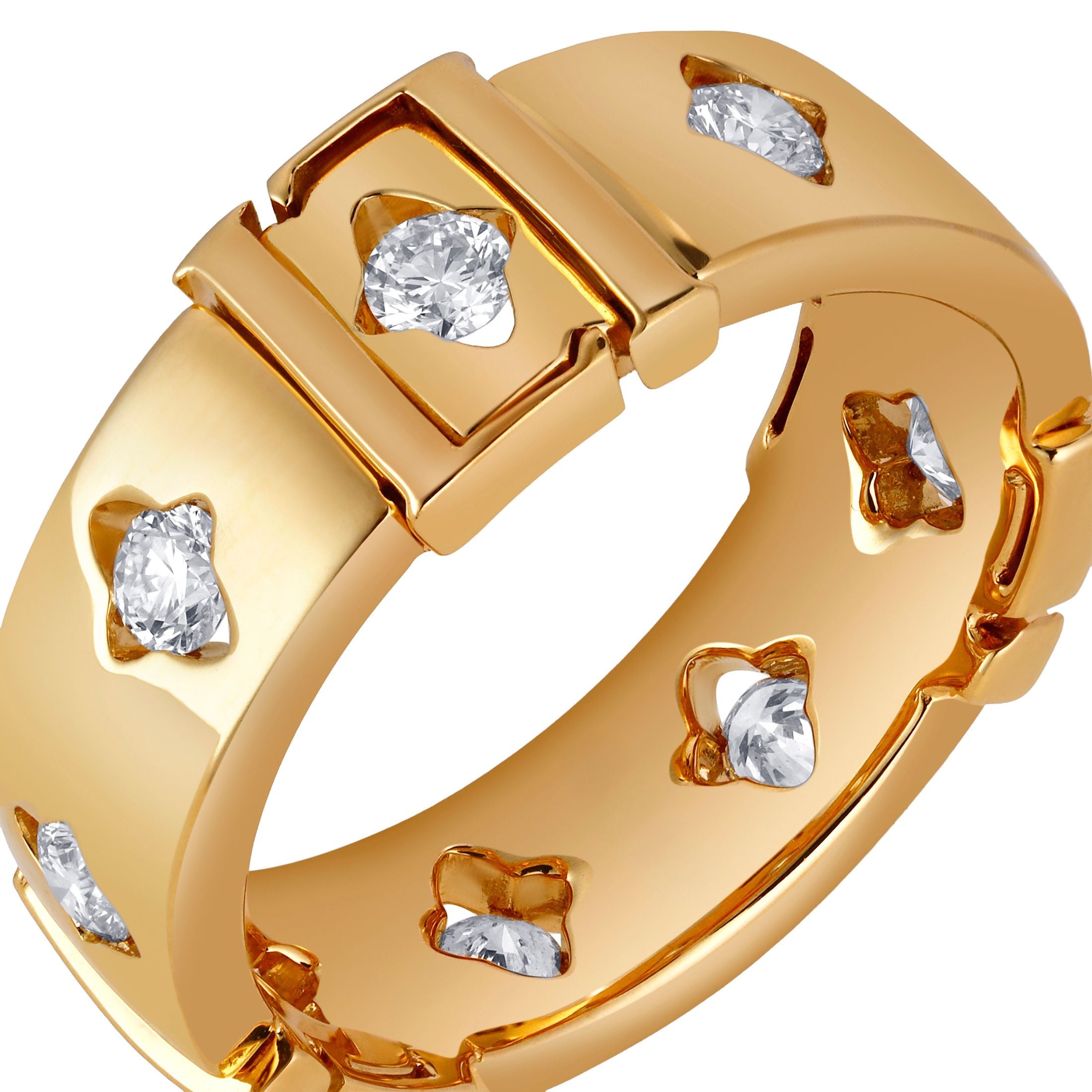 Rosette 0.51 Carat Diamond Band Ring in 18K Gold