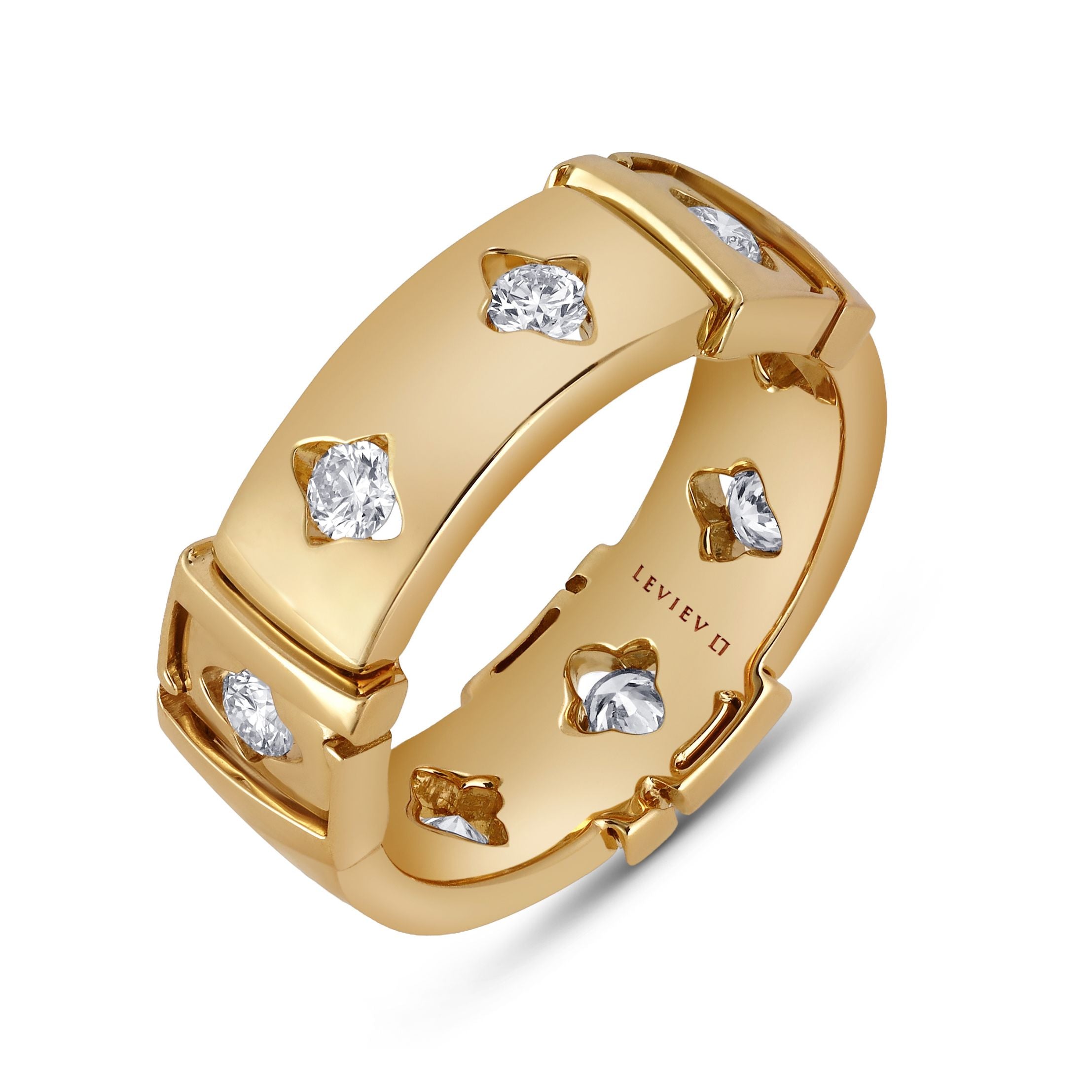 Rosette 0.51 Carat Diamond Band Ring in 18K Gold