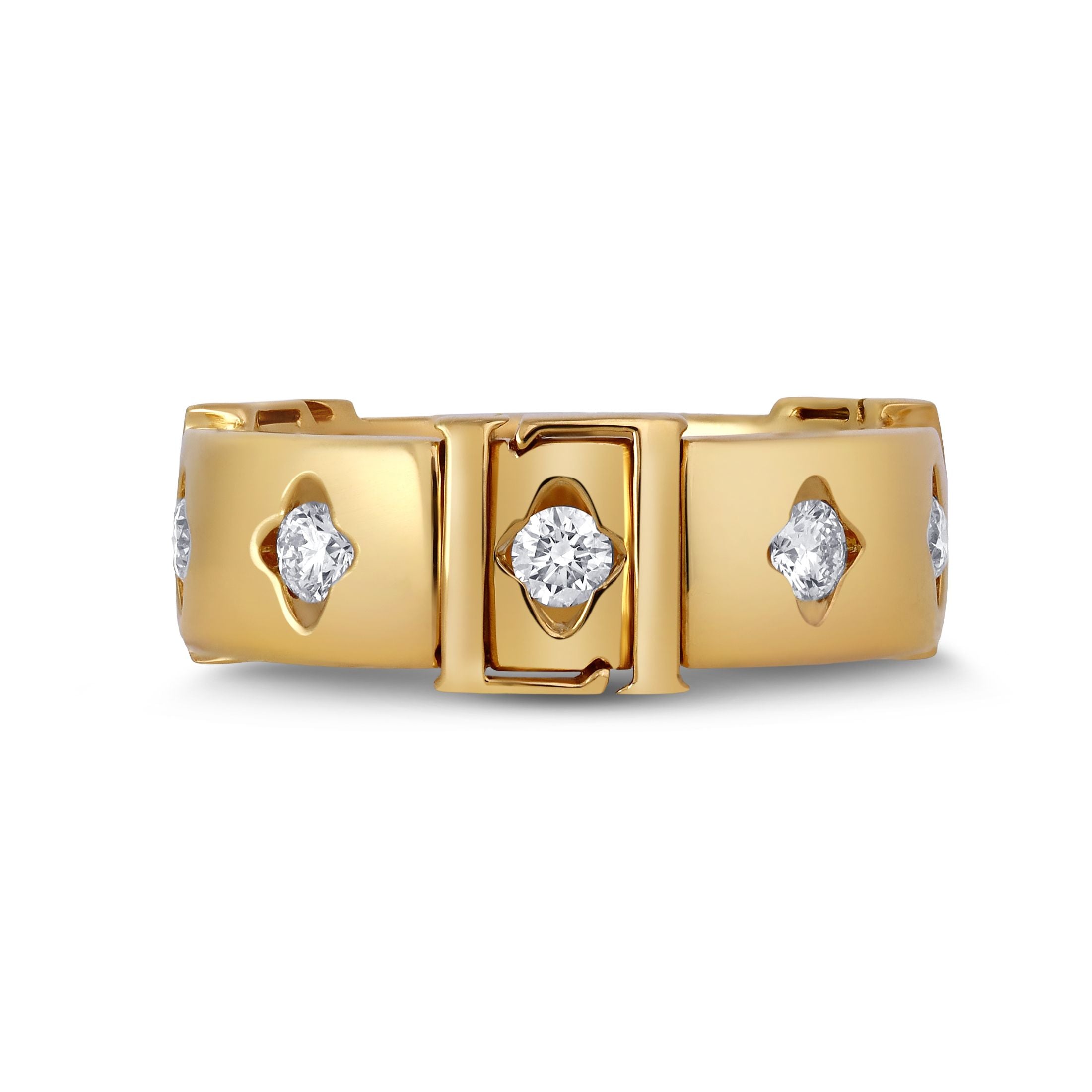 Rosette 0.51 Carat Diamond Band Ring in 18K Gold