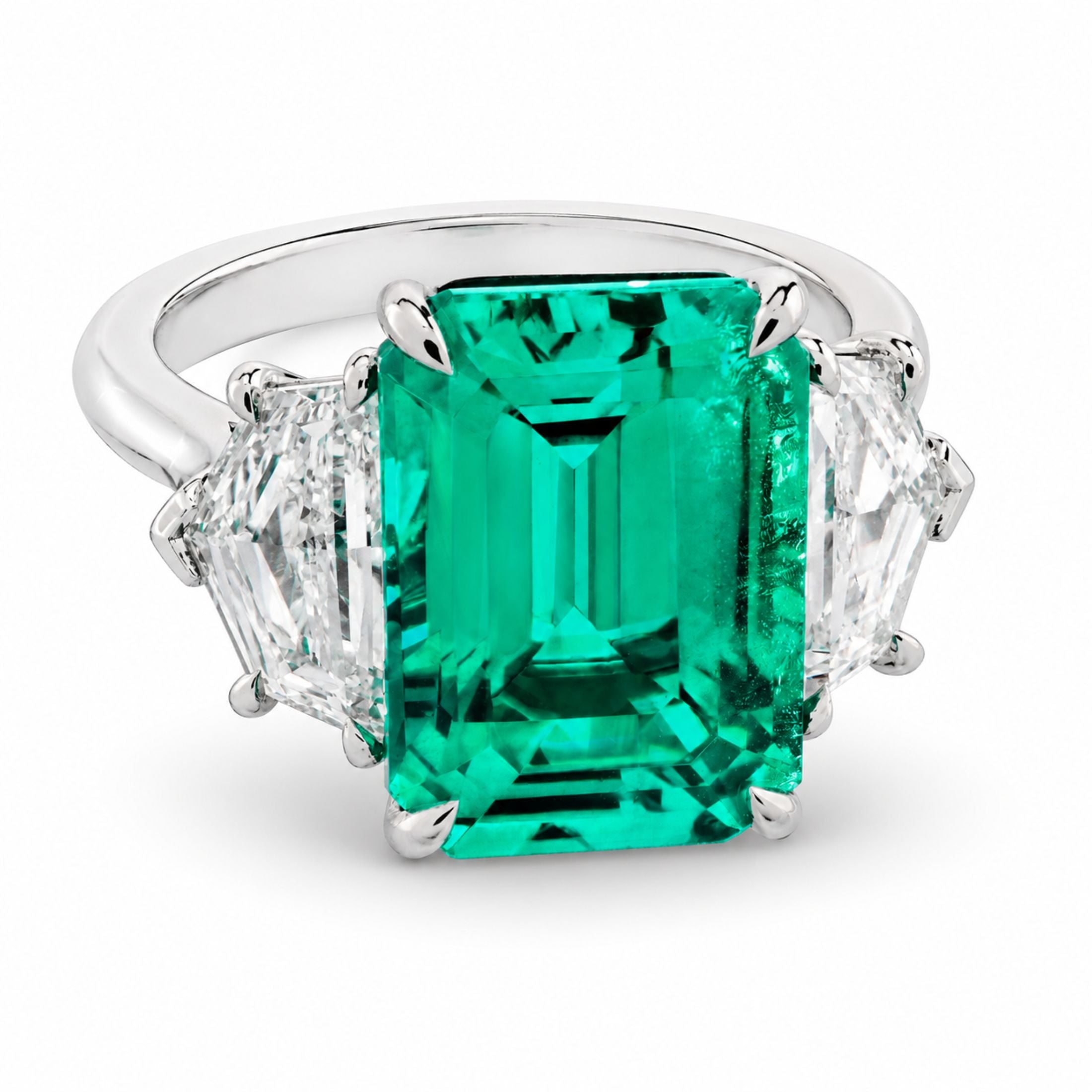 Rothmere 8.95 Carat Colombian Emerald & Diamond Ring in Platinum