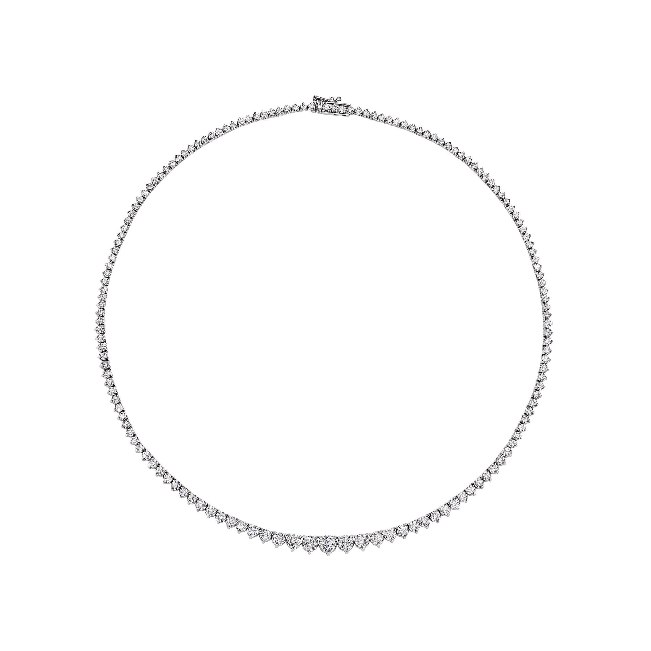 Round Cut Diamond Riviera Necklace, 18 CT Leviev Necklaces Necklaces Leviev 