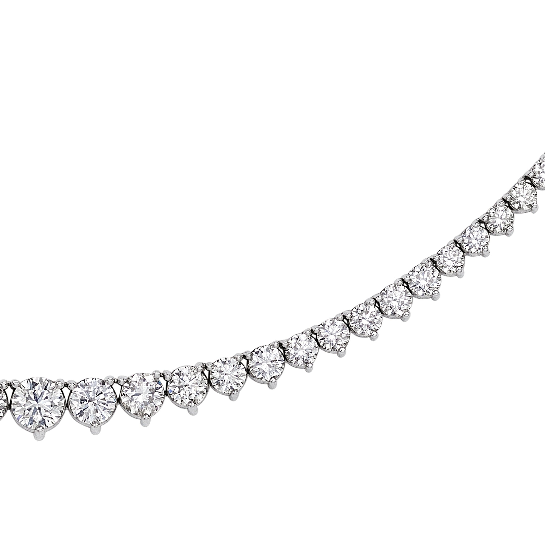 Round Cut Diamond Riviera Necklace, 18 CT Leviev Necklaces Necklaces Leviev 
