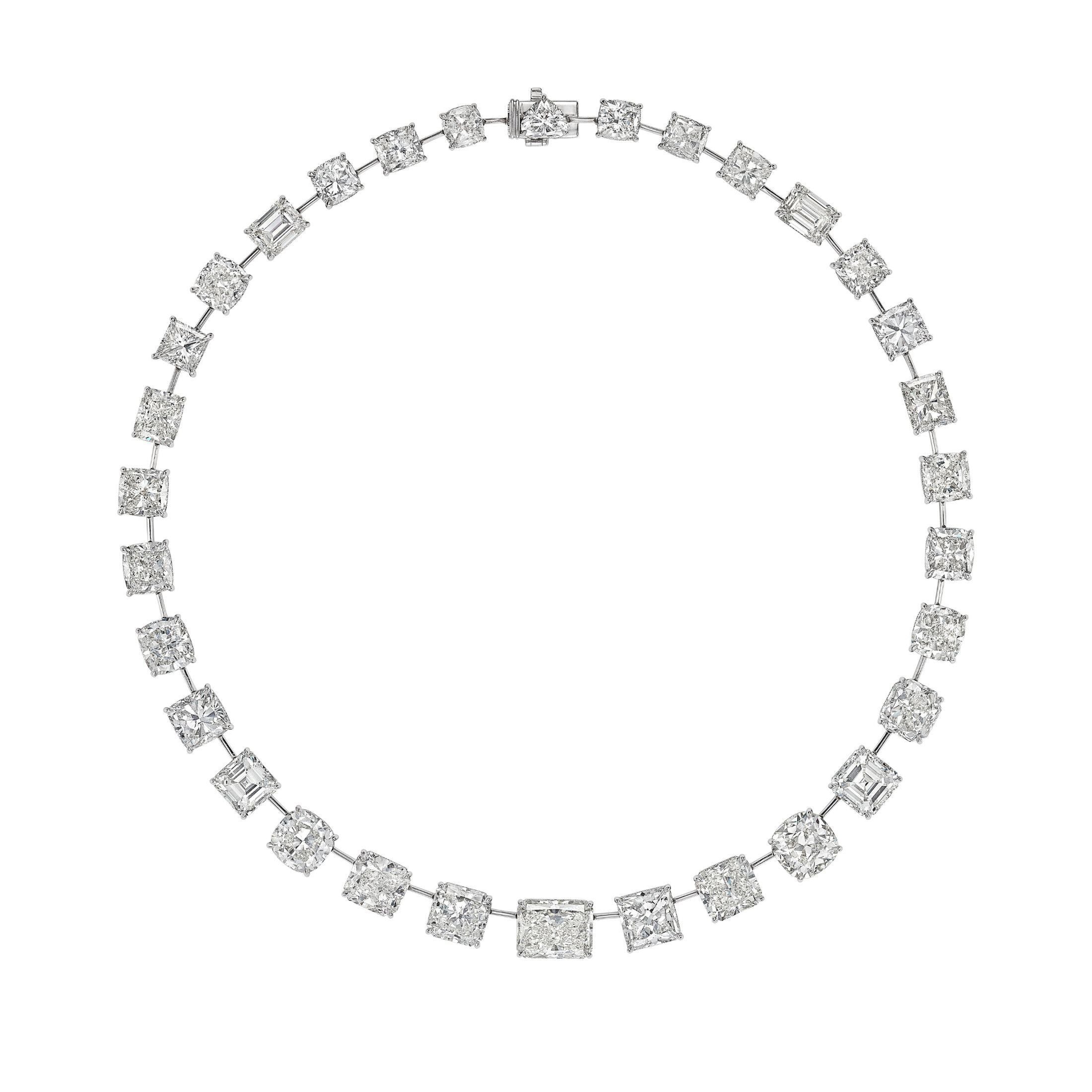 Rowley 115.0 Carat Diamond Station Necklace in Platinum