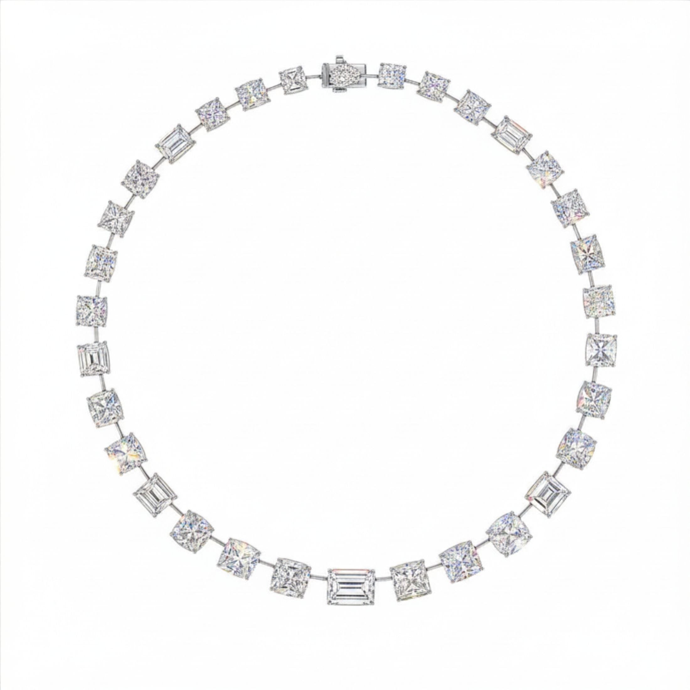 Rowley 115.0 Carat Diamond Station Necklace in Platinum Leviev Necklaces Diamond, Diamond & Platinum, Diamond Necklace, Everyday Luxury Jewelry, Fine Jewelry, High Jewelry, Layering Necklace, Leviev, Leviev Necklace, Natural Diamond, Natural Diamond Necklace, Necklaces, Riviera Diamond Necklace, Riviera Necklace, Women's Jewelry, Women's Necklace Leviev 
