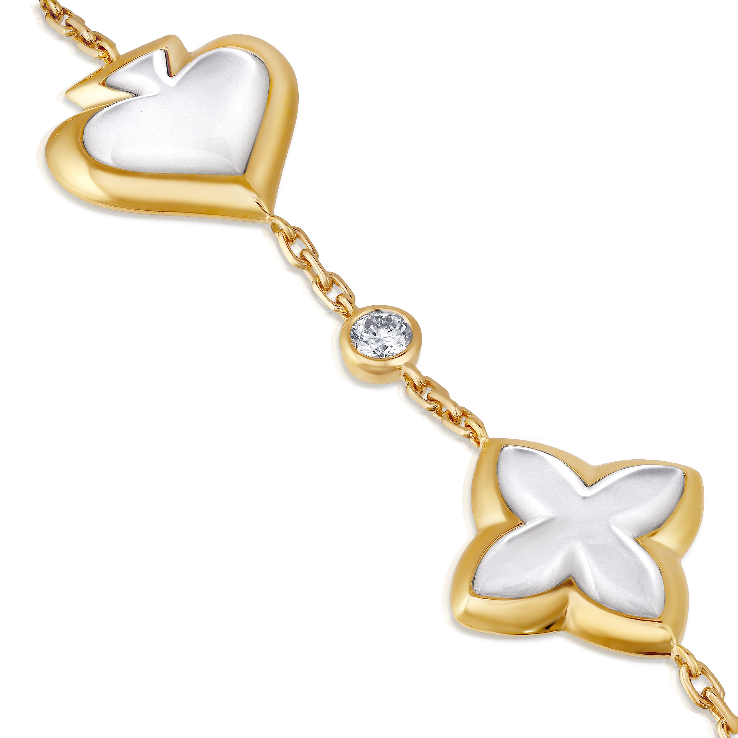 Royal Suite 16.24 Carat Mother of Pearl & Diamond Bracelet in 18K Gold