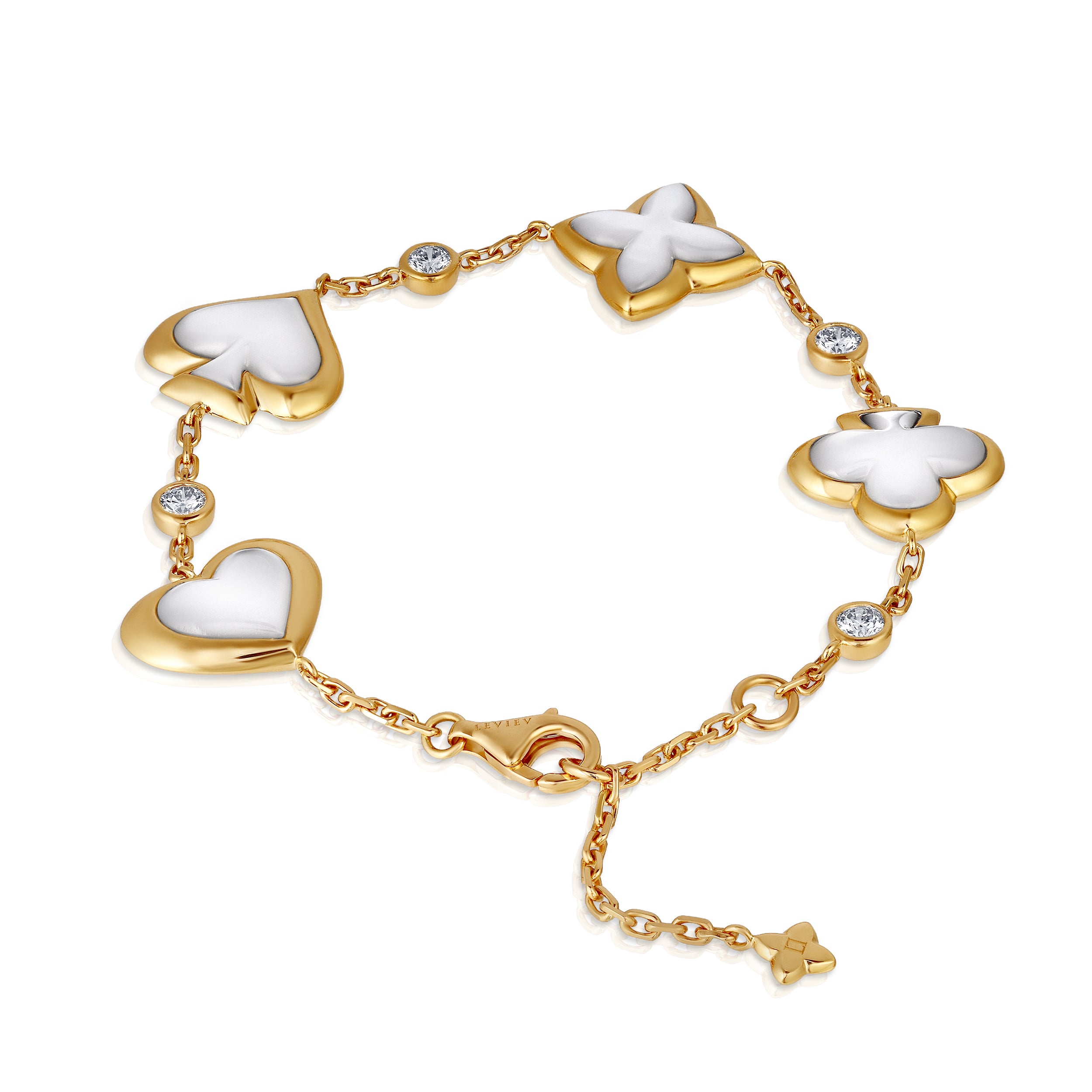 Royal Suite 16.24 Carat Mother of Pearl & Diamond Bracelet in 18K Gold