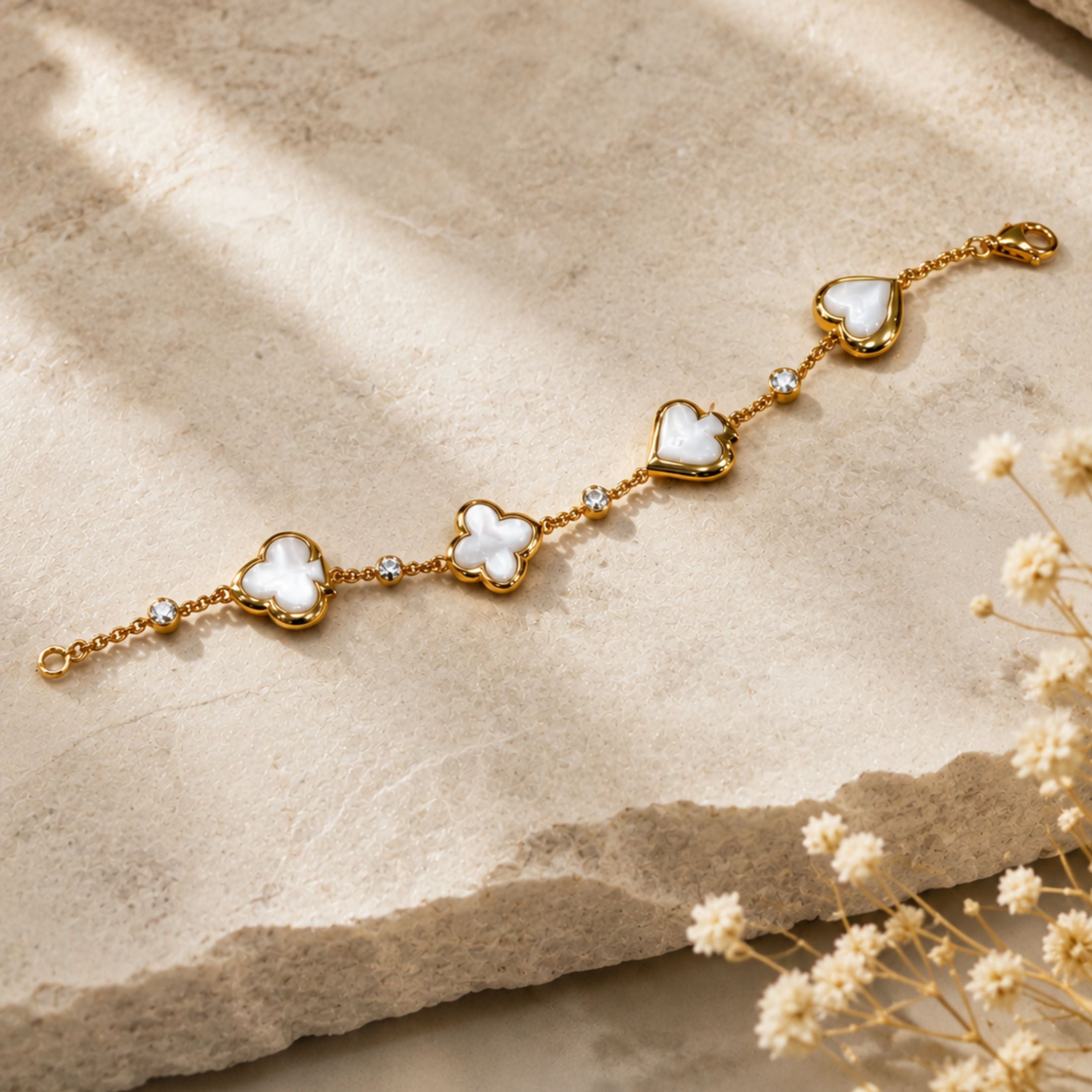 Royal Suite 16.24 Carat Mother of Pearl & Diamond Bracelet in 18K Gold