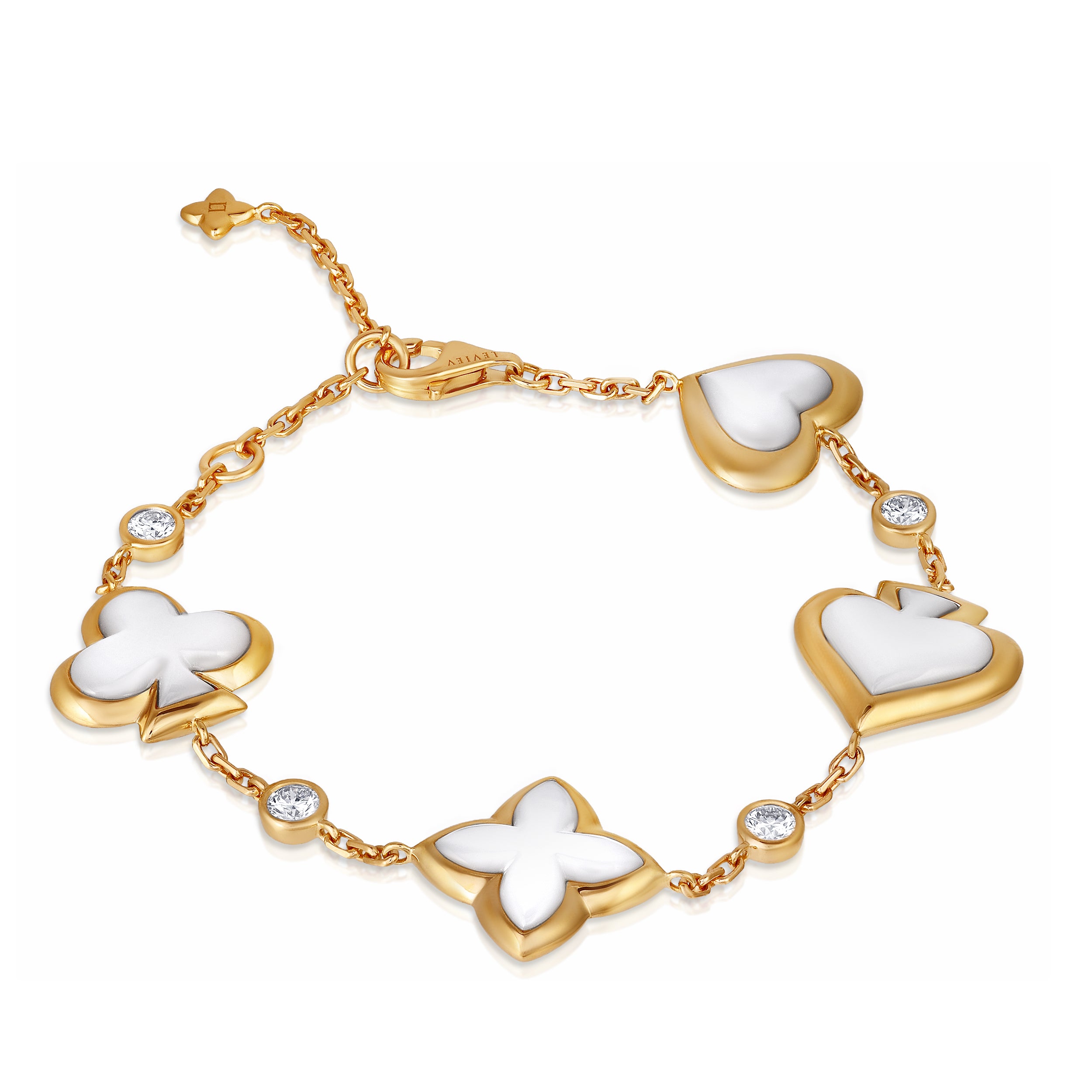 Royal Suite 16.24 Carat Mother of Pearl & Diamond Bracelet in 18K Gold