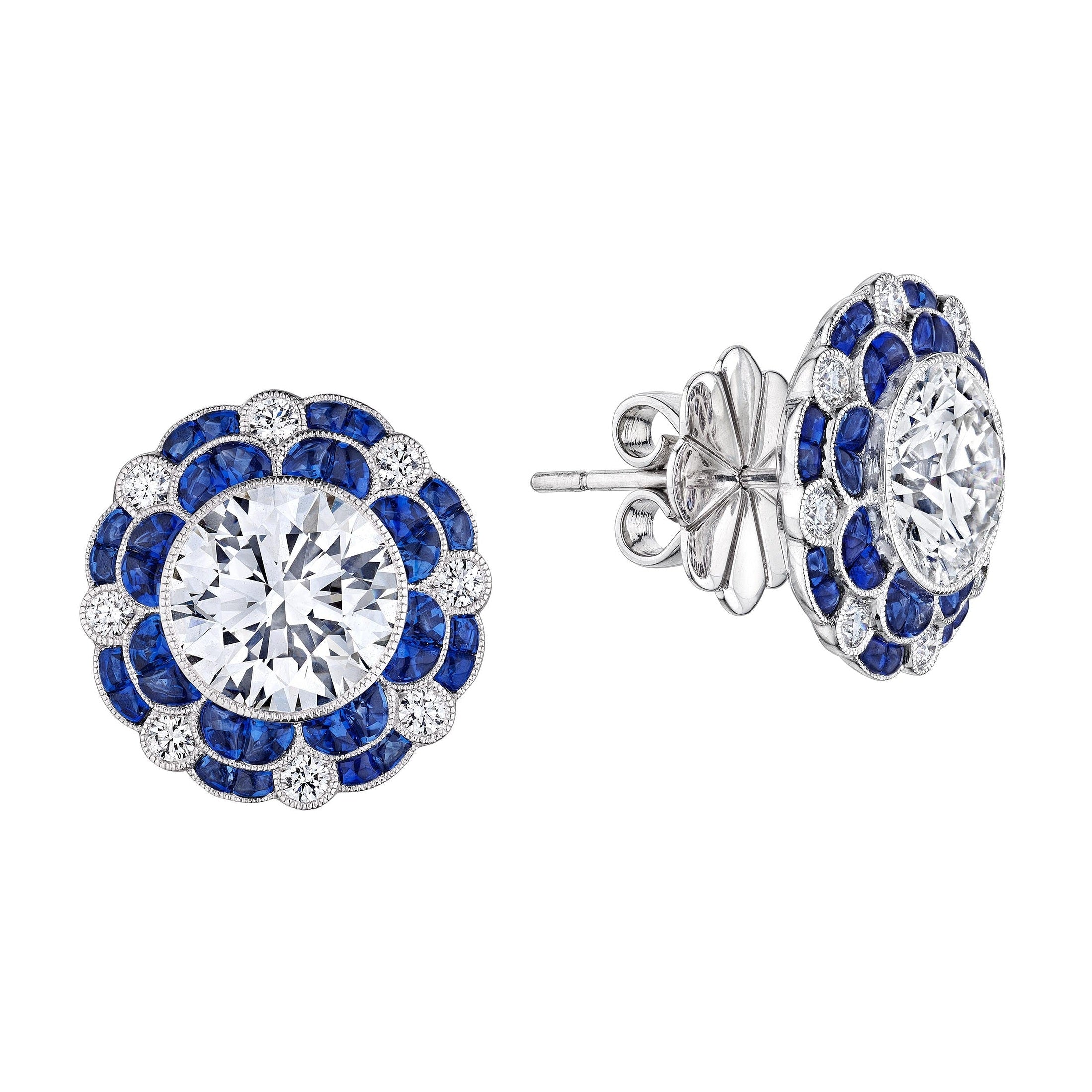 'Sapphire Symphony' Diamond Earrings, 2 CT Each Leviev Earrings Earrings Leviev 