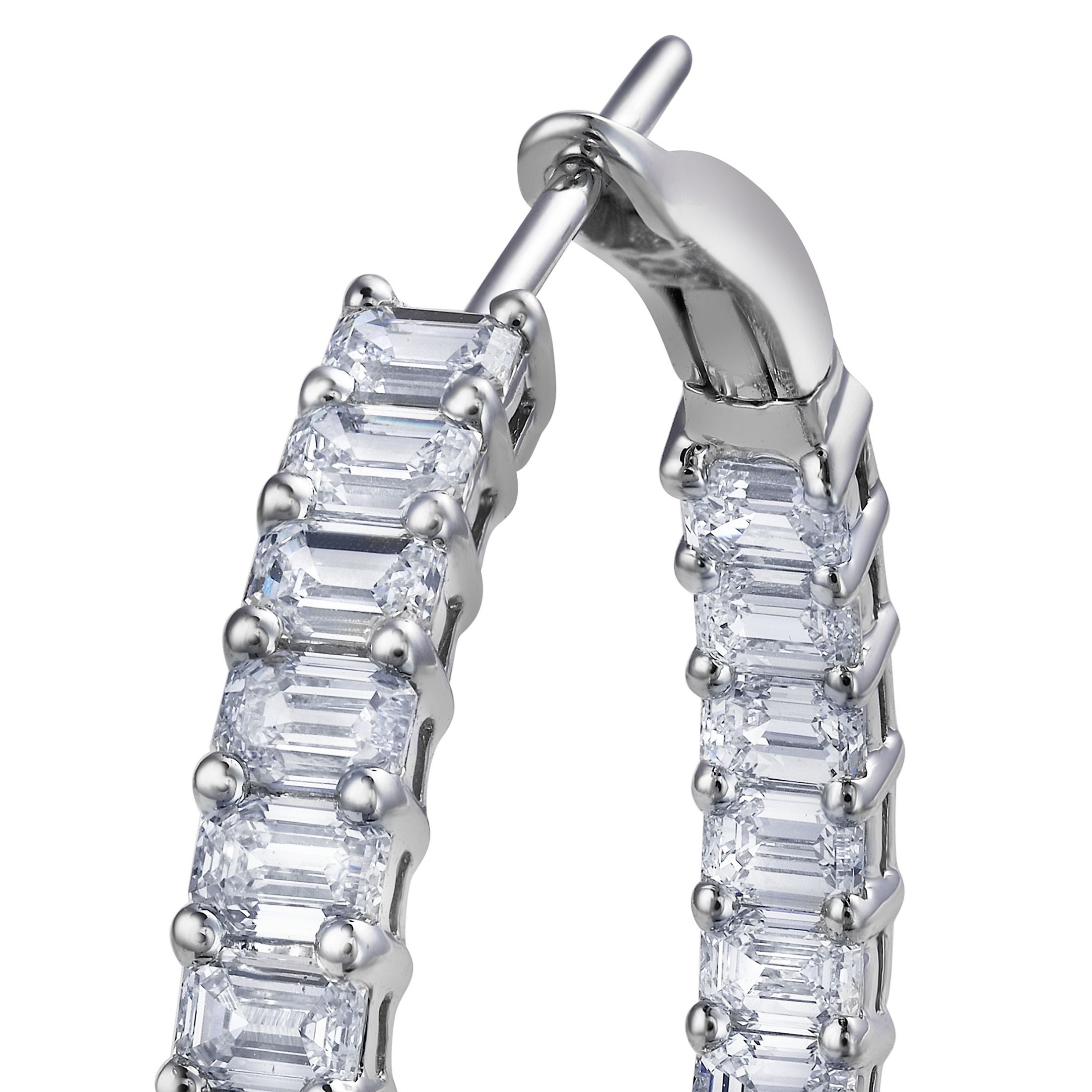 Silver Sonata 6.29 Carat Diamond Hoop Earrings in 18K White Gold