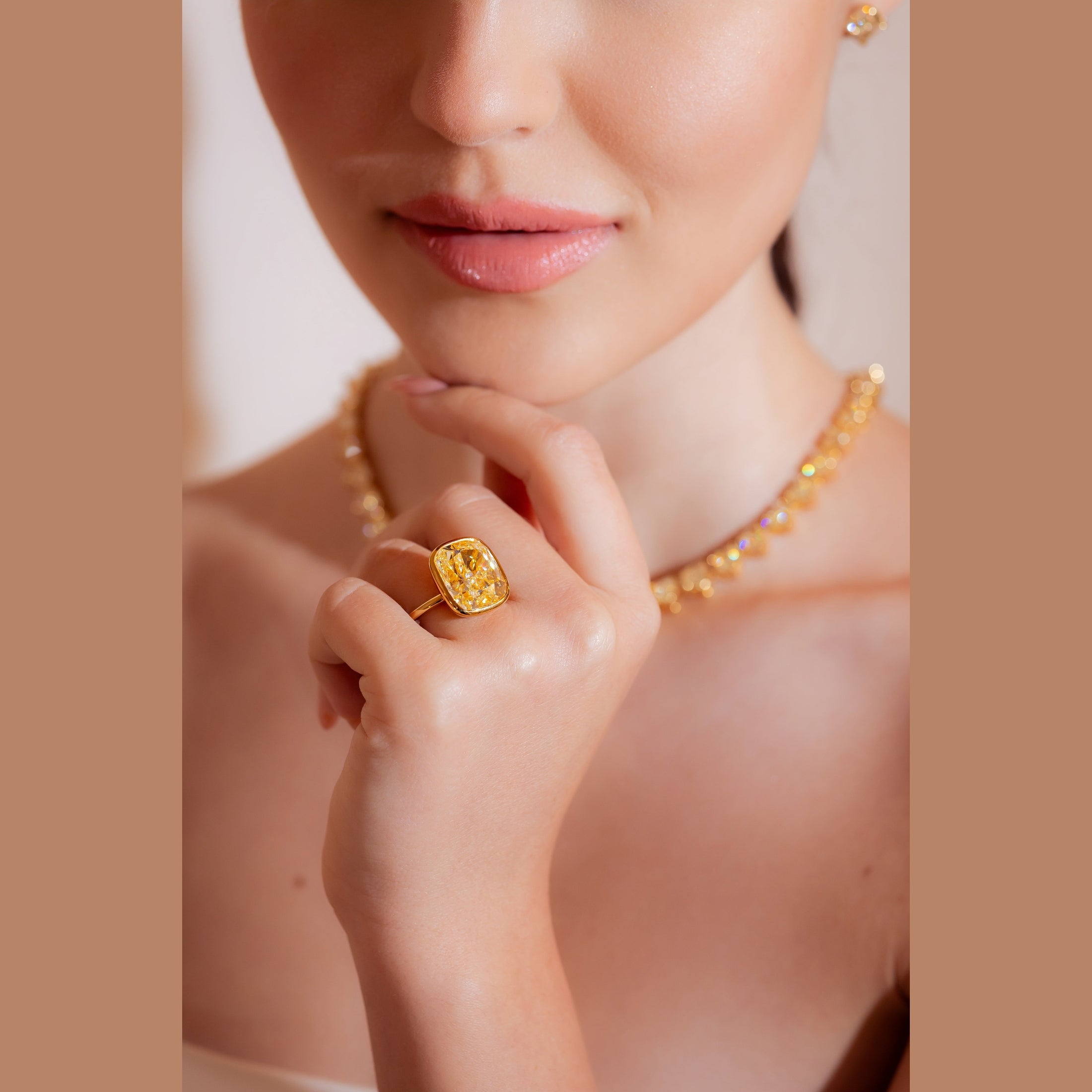 "Solaria" Fancy Yellow Cushion Cut Diamond Ring Leviev Rings Leviev 