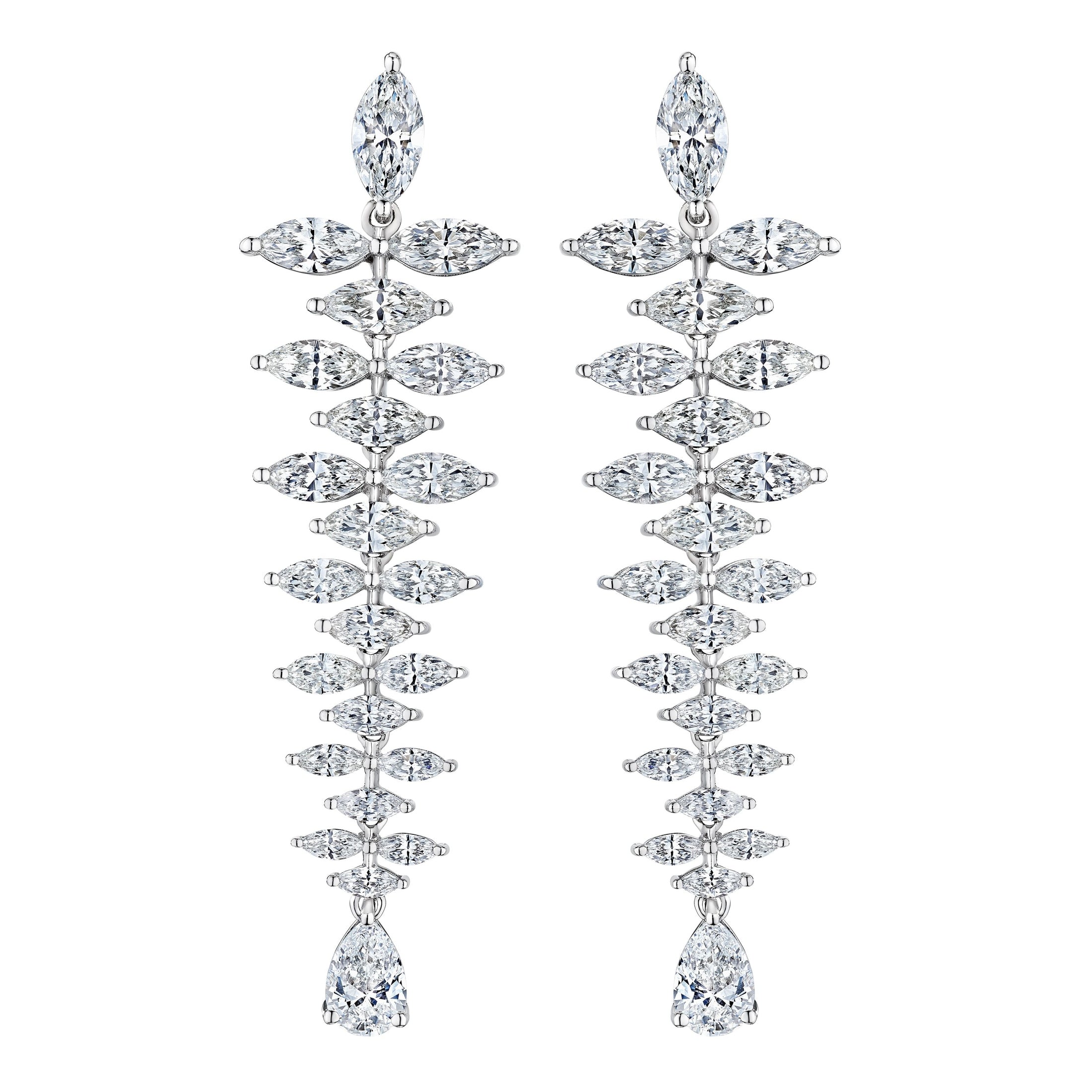 'Sovereign Constellation' 18K White Gold Diamond Earrings, 4.66 CT Leviev Earrings Leviev 