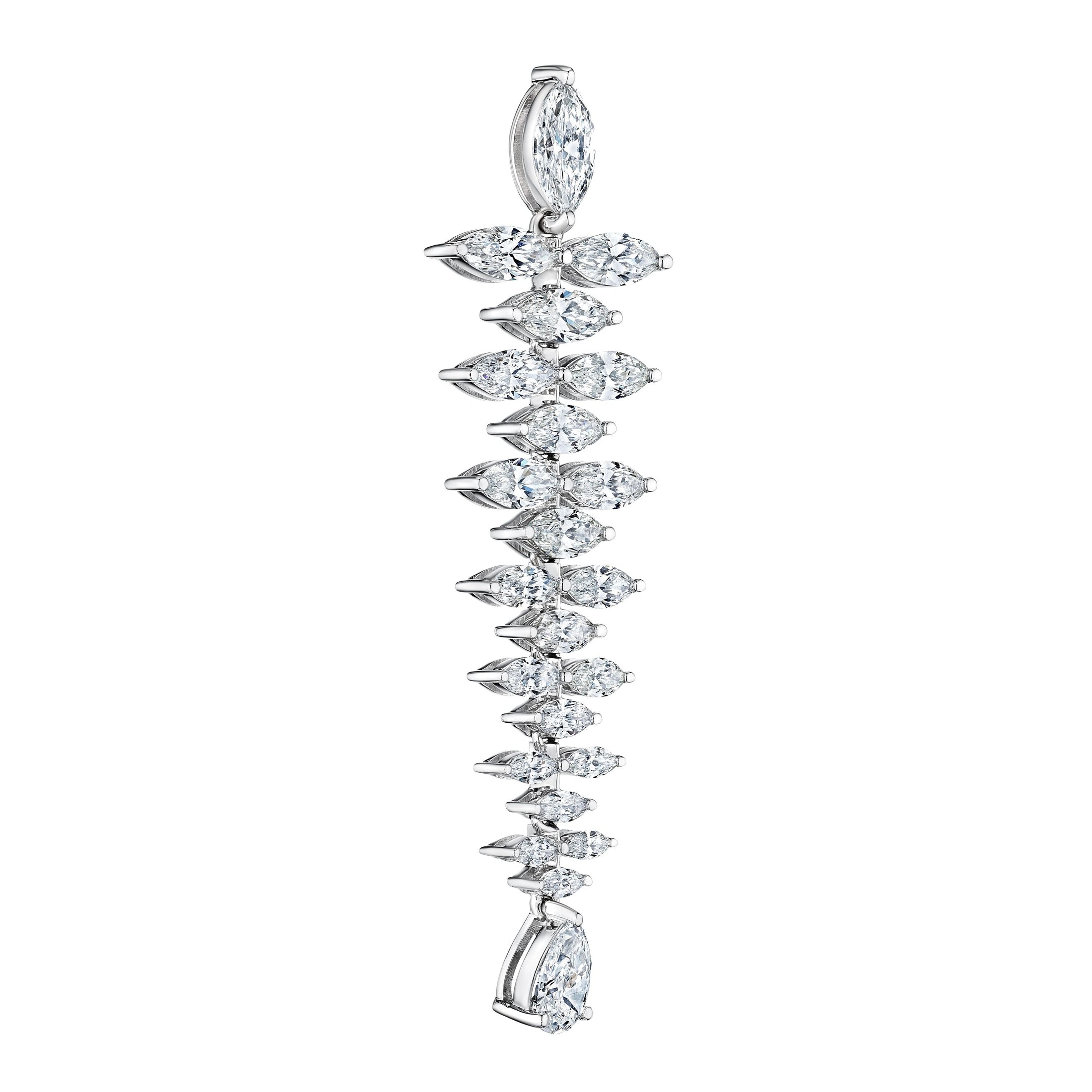 'Sovereign Constellation' 18K White Gold Diamond Earrings, 4.66 CT Leviev Earrings Leviev 