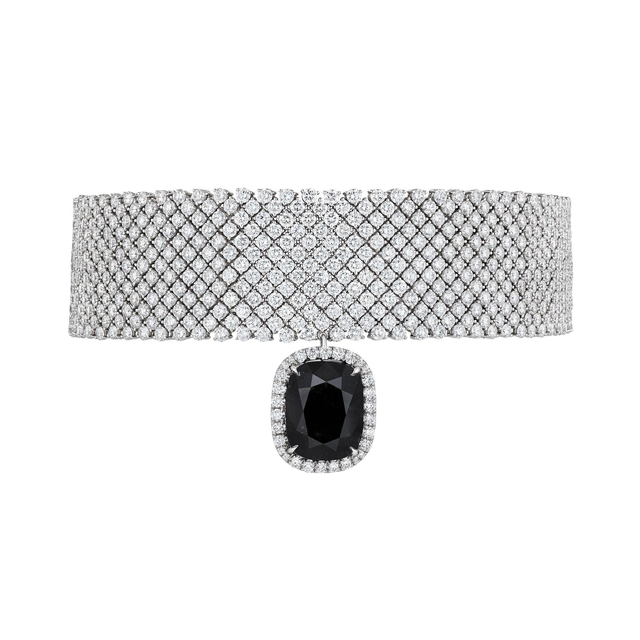 Sovereign Luminescence 106.04 Carat Choker Pendant in 18K White Gold Leviev Necklaces 18K White Gold Necklace, Choker Necklace, Everyday Necklace, Leviev Necklace, Necklaces, Pendant Necklace, White Gold & Diamond Necklace, White Gold Necklace, Women's Necklace Leviev 