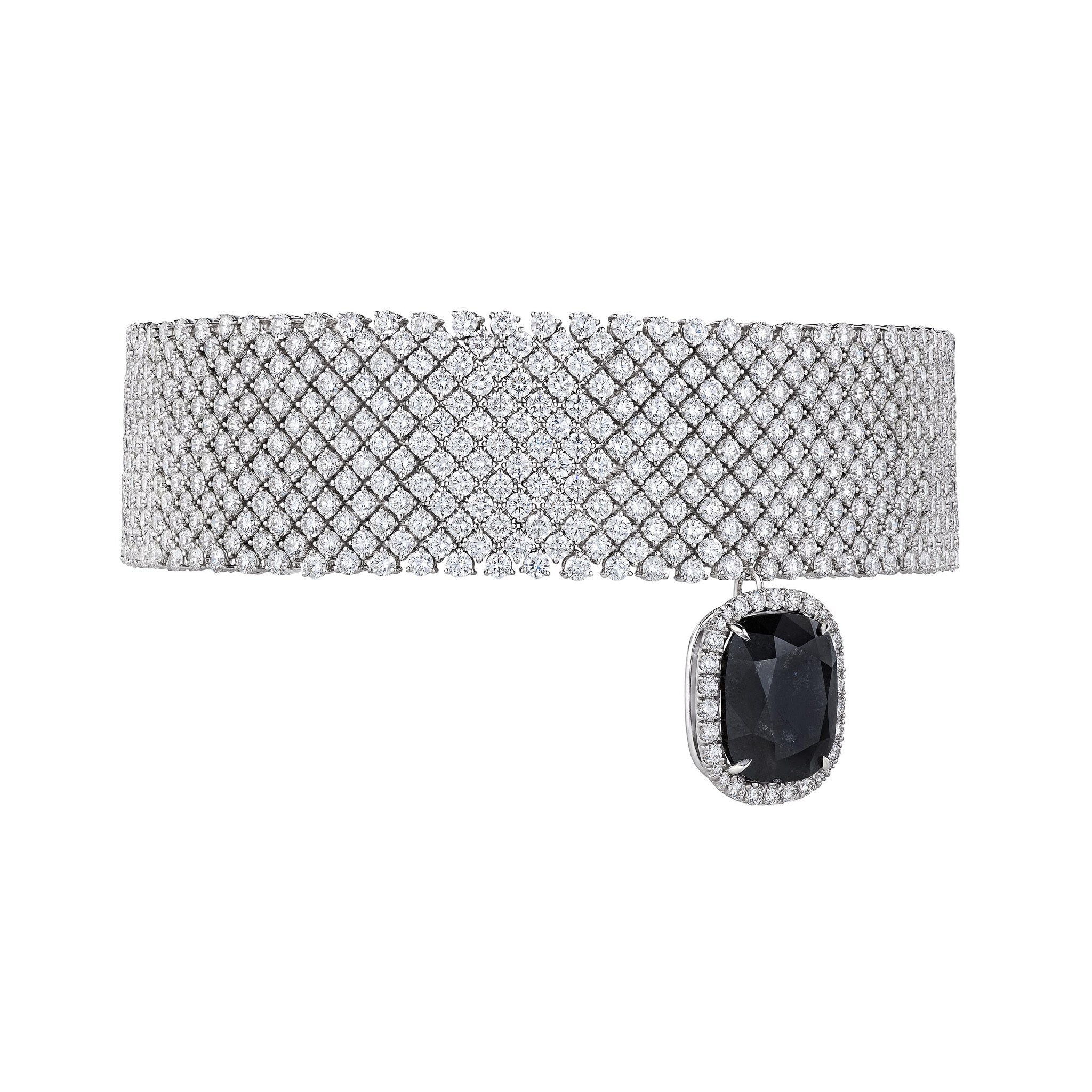Sovereign Luminescence 106.04 Carat Choker Pendant in 18K White Gold Leviev Necklaces 18K White Gold Necklace, Choker Necklace, Everyday Necklace, Leviev Necklace, Necklaces, Pendant Necklace, White Gold & Diamond Necklace, White Gold Necklace, Women's Necklace Leviev 