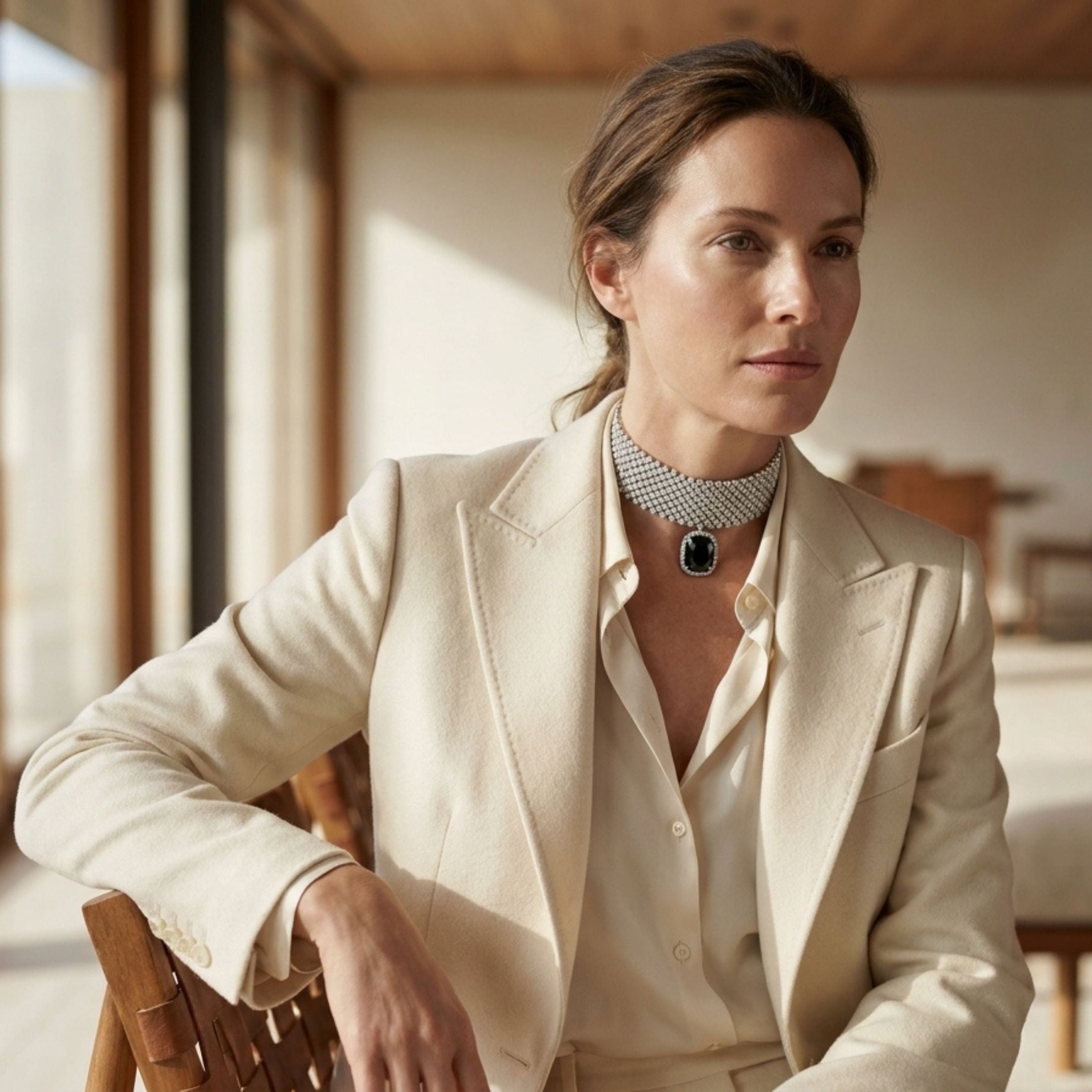 Sovereign Luminescence 106.04 Carat Choker Pendant in 18K White Gold Leviev Necklaces 18K White Gold Necklace, Choker Necklace, Everyday Necklace, Leviev Necklace, Necklaces, Pendant Necklace, White Gold & Diamond Necklace, White Gold Necklace, Women's Necklace 