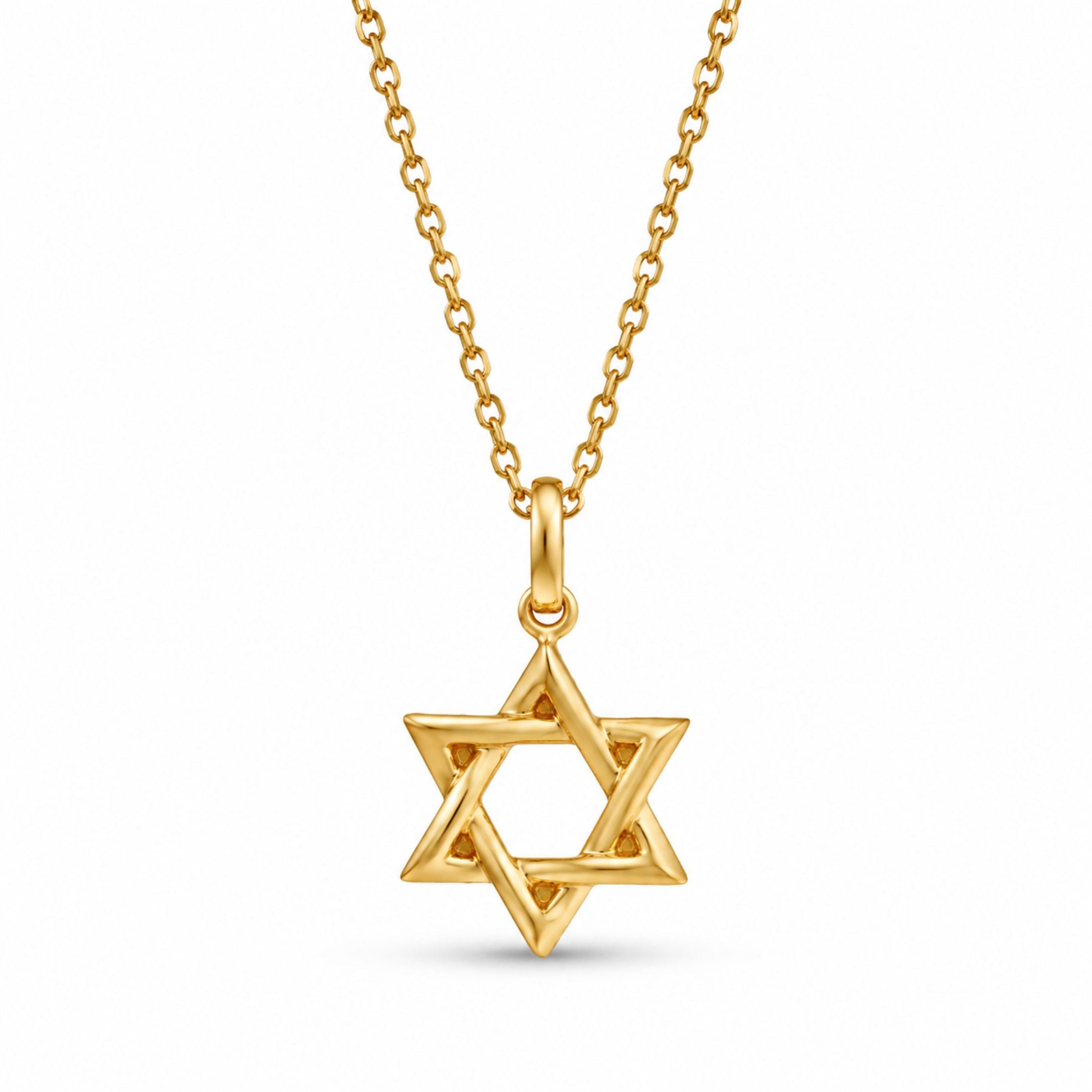 Star of David Diamond Necklace in 18K Gold