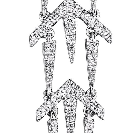 'Starlight Arrow' Hinged Graduated Drop Earrings, 2 CT Leviev Earrings Earrings