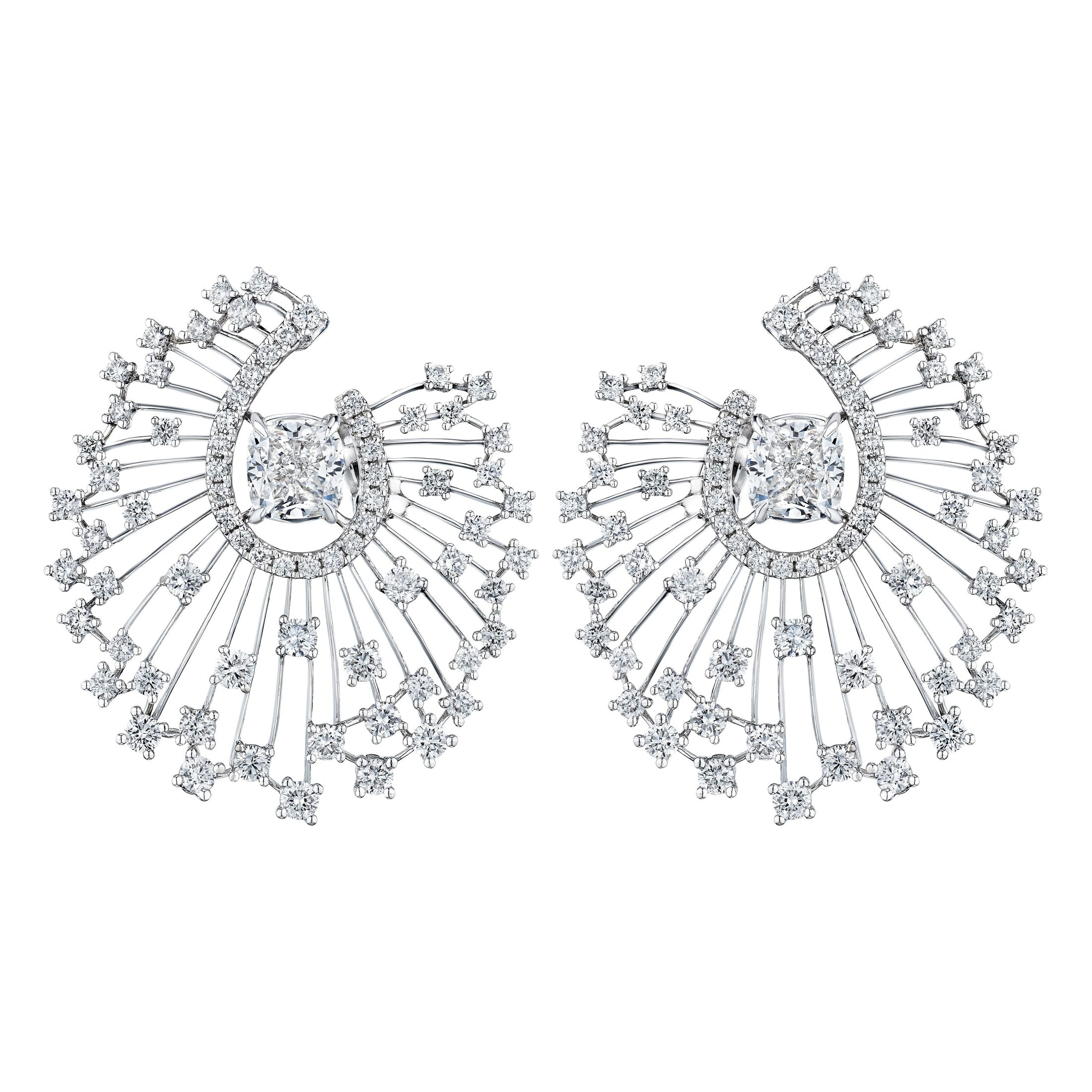 'Starlit Reverie' 18K White Gold Diamond Earrings, 3.54 CT Leviev Earrings Leviev 