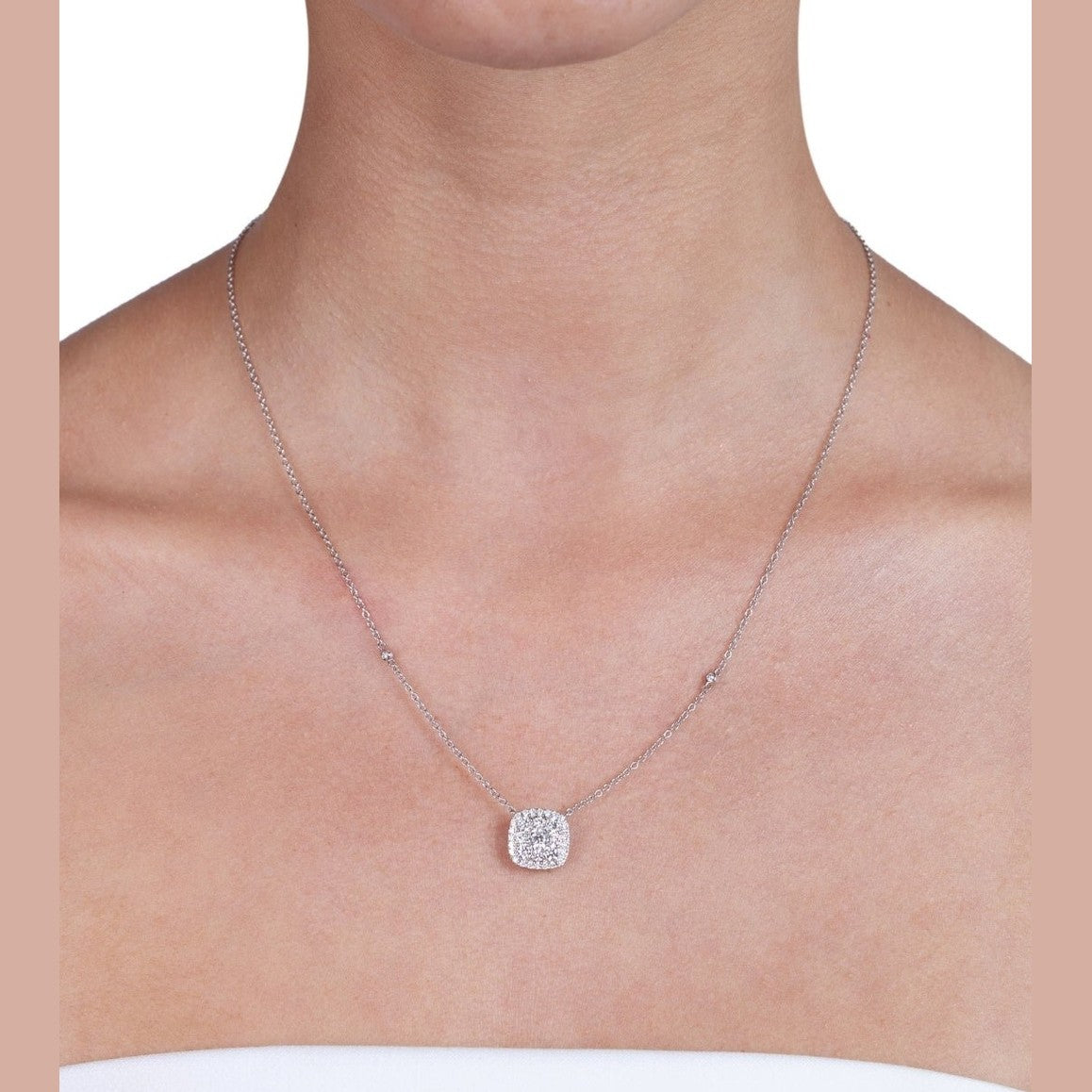 'Starlit Serenade' 18K White Gold Diamond Necklace, 1.1 CT Leviev Necklaces 