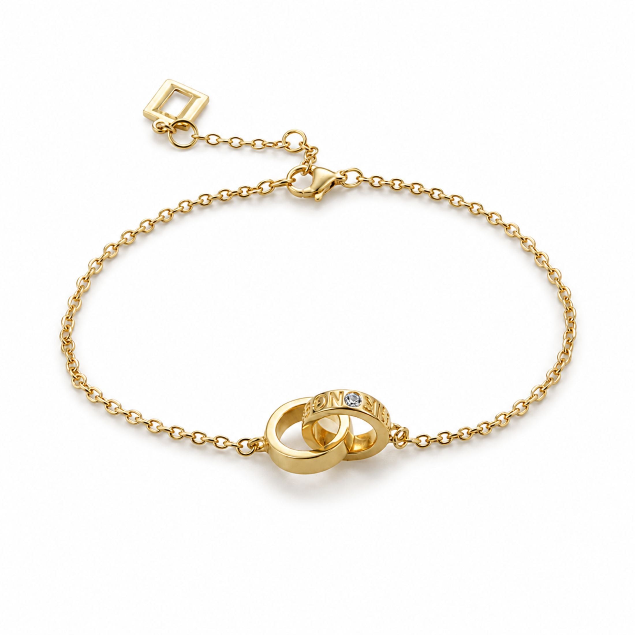Stronger Together 0.14 Carat Diamond Charm Bracelet in 18K Gold Vermeil