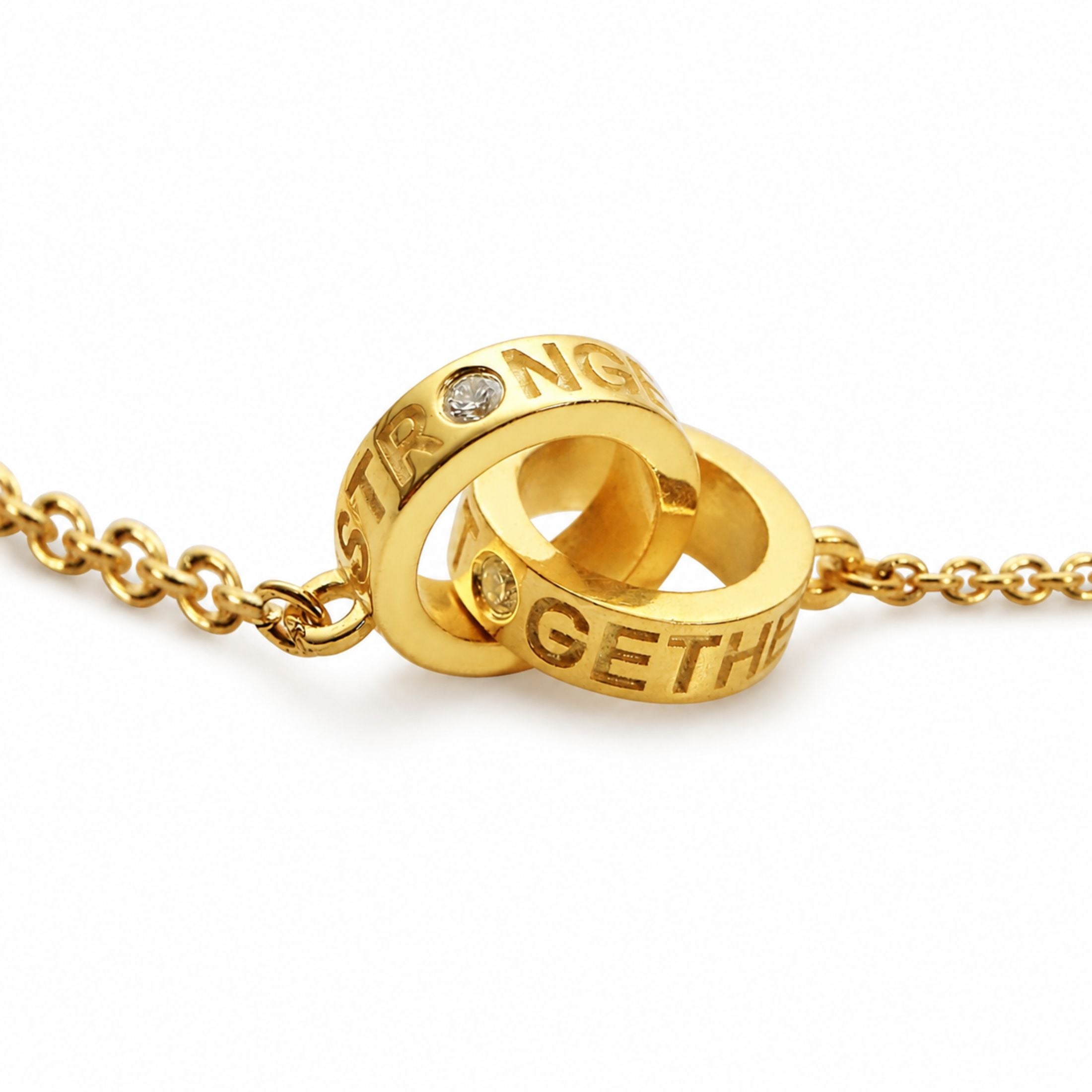 Stronger Together 0.14 Carat Diamond Charm Bracelet in 18K Gold Vermeil