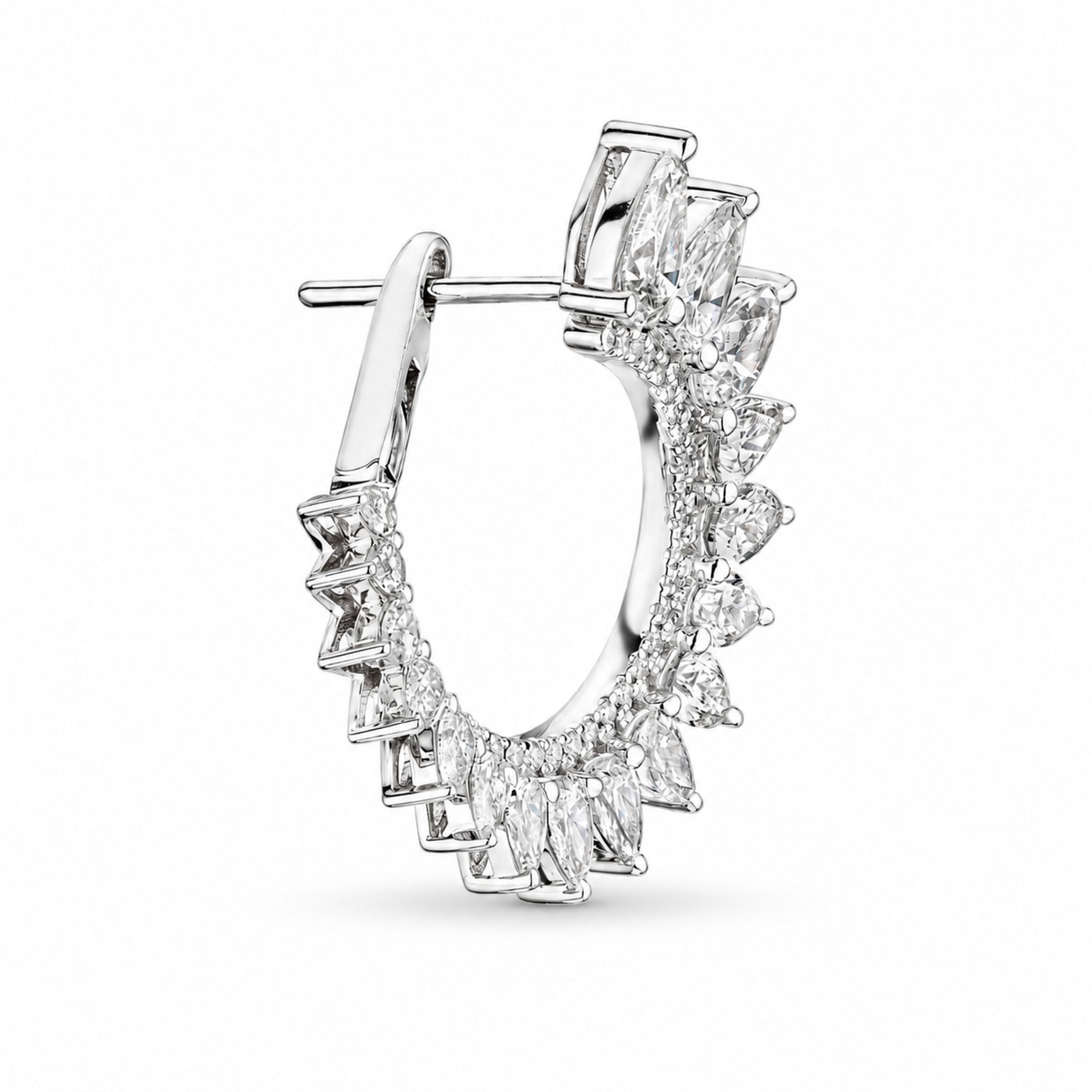 Sunfire Petals 4.07 Carat Diamond Cuff Earrings in 18K White Gold