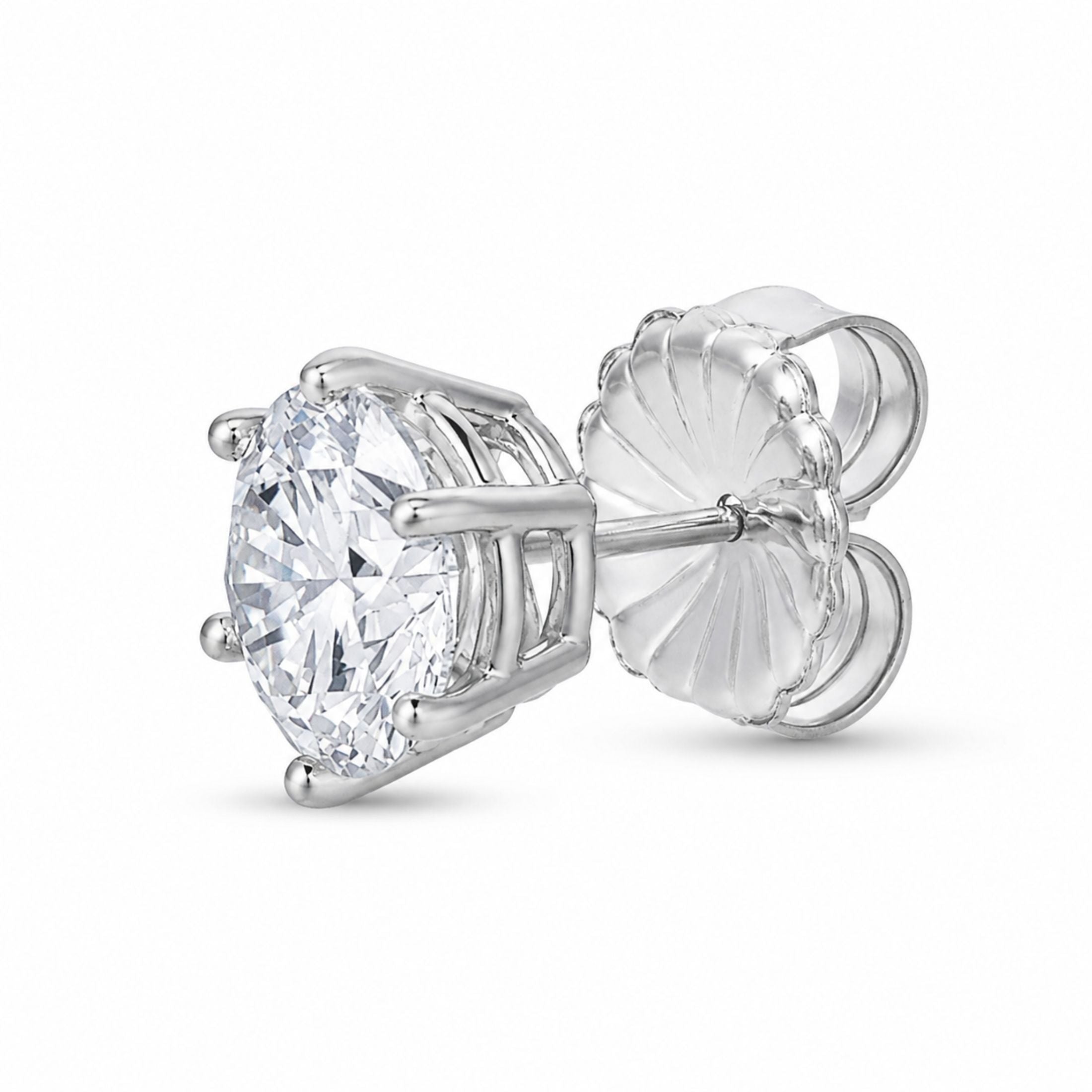 Sutton 4.14 Carat Diamond Stud Earrings in 14K White Gold
