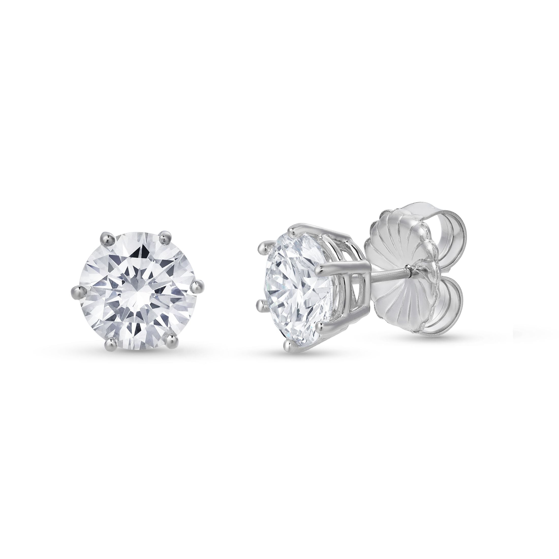 Sutton 4.14 Carat Diamond Stud Earrings in 14K White Gold