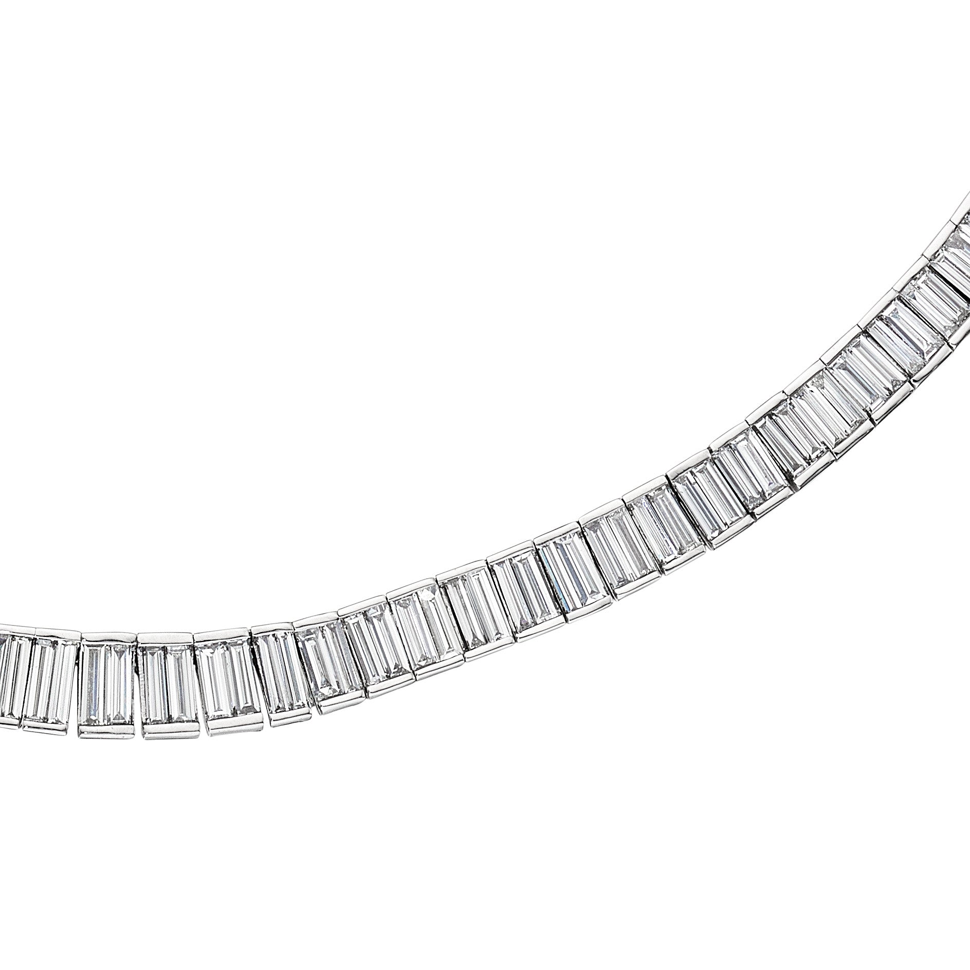Tapered Baguettes Cut Diamond Necklace, 15 CT Leviev Necklaces Necklaces Leviev 