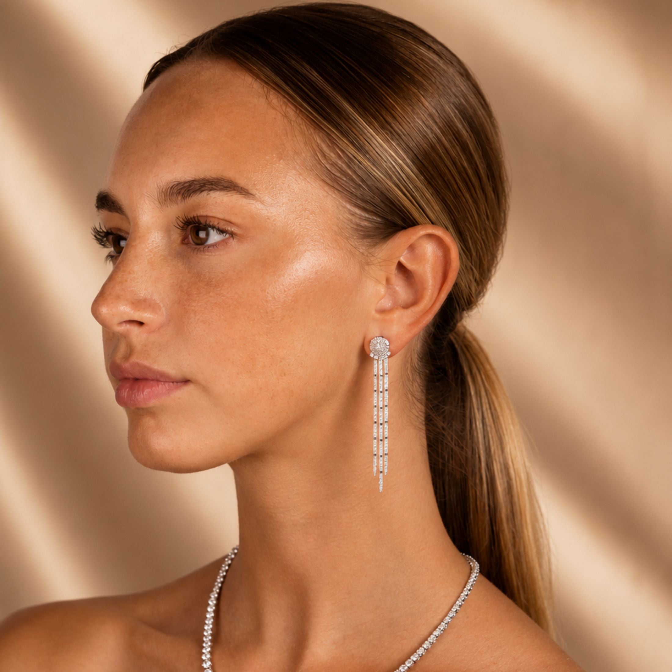 Tempest 2.51 Carat Diamond Dangle Earrings in 18K White Gold