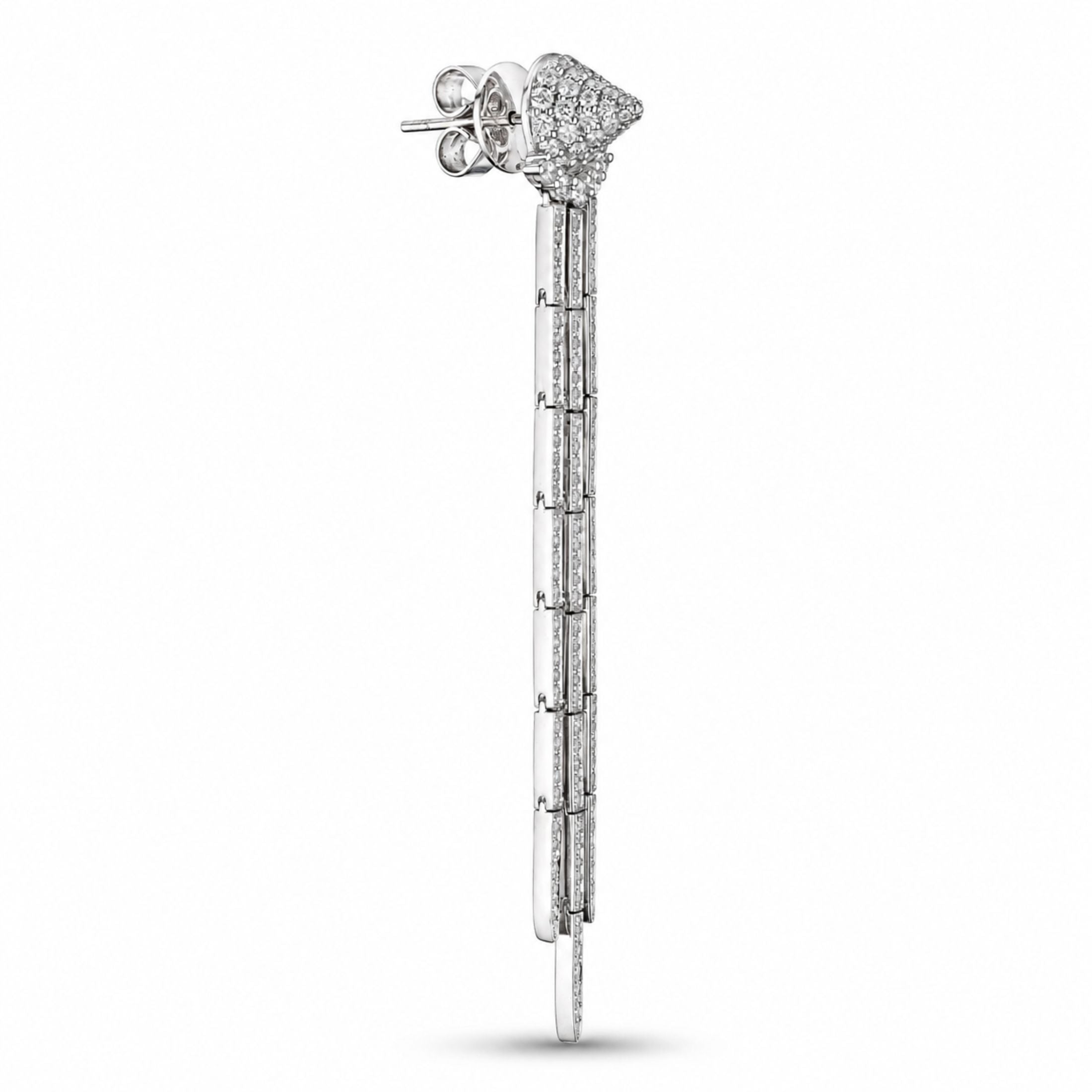 Tempest 2.51 Carat Diamond Dangle Earrings in 18K White Gold