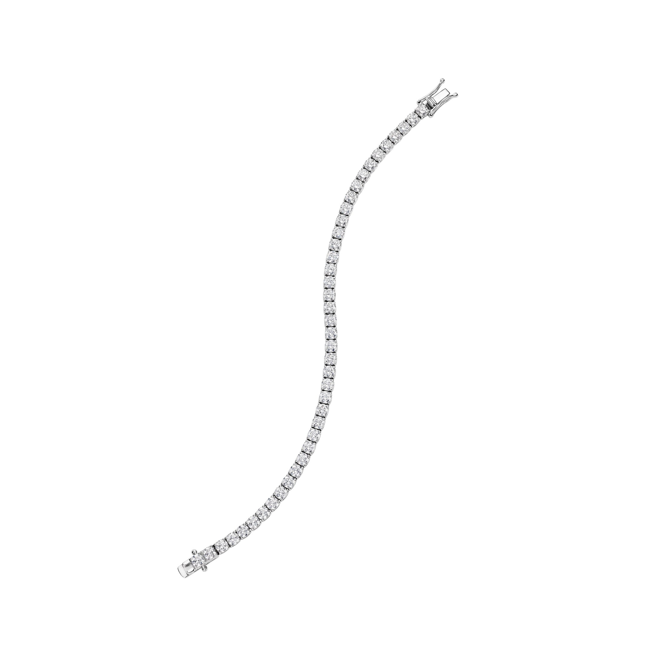 Terrain 10.20 Carat Round Cut Diamond Tennis Bracelet in 18K White Gold Leviev Bracelets Bracelet, Bracelets, Leviev, Leviev Signature, Signature Leviev 