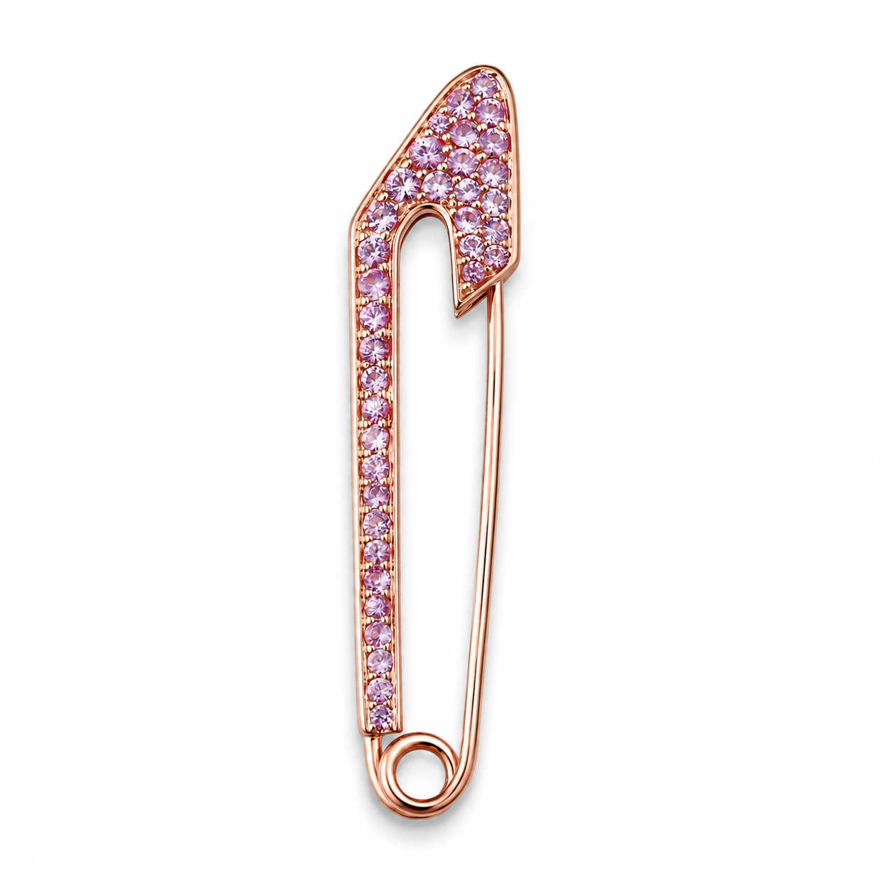 The Atelier .50 Carat Pink Sapphire & Diamond Double Sided Brooch in 18K Rose Gold