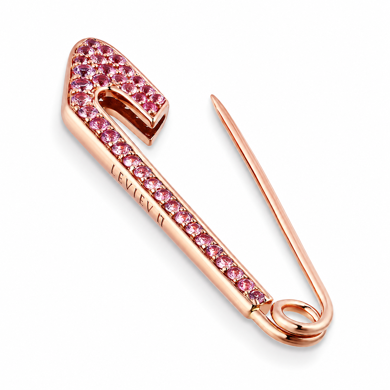 The Atelier .50 Carat Pink Sapphire & Diamond Double Sided Brooch in 18K Rose Gold