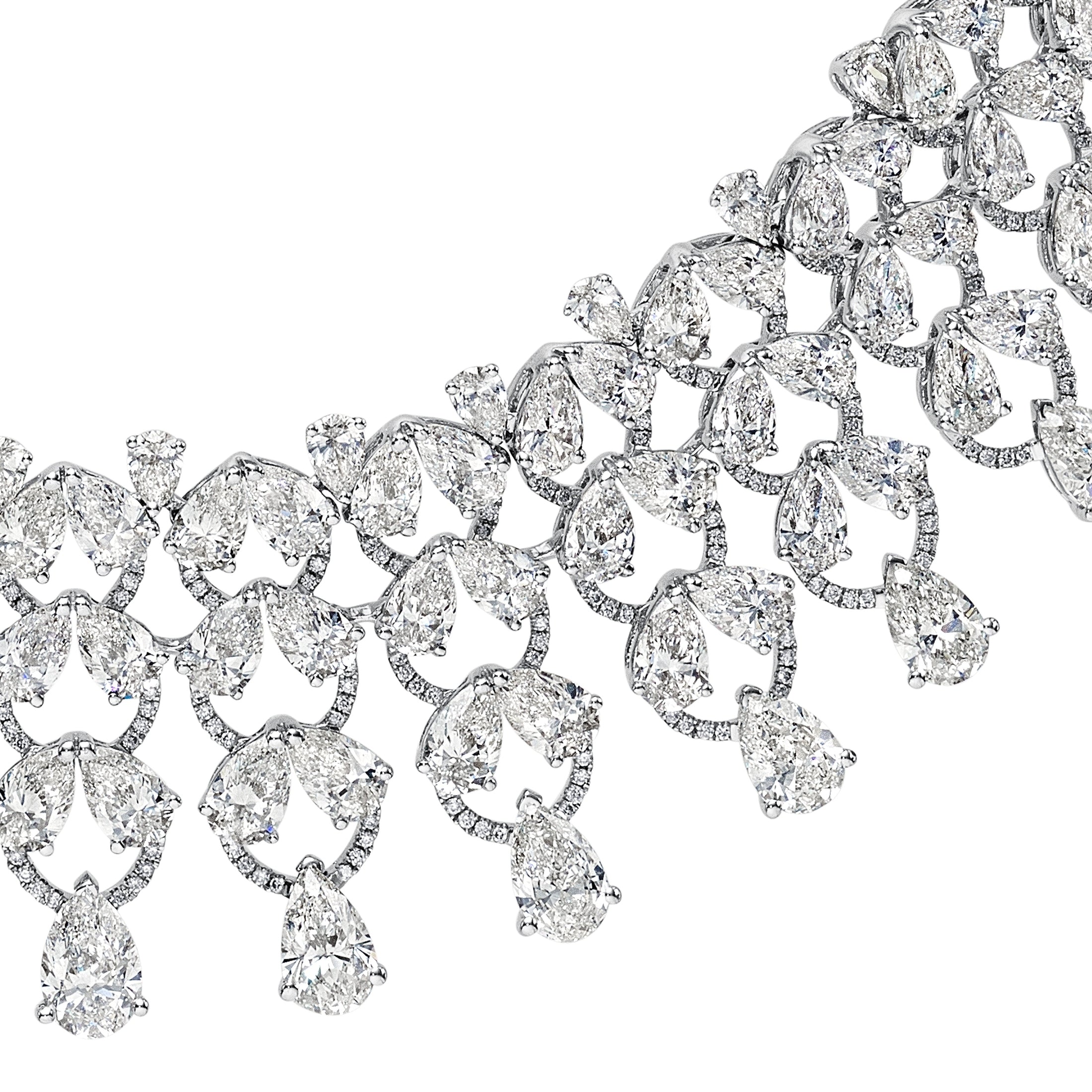 'The Carmen' Assorted Pear Diamond Necklace, 55 CT Leviev Necklaces Necklaces Leviev 