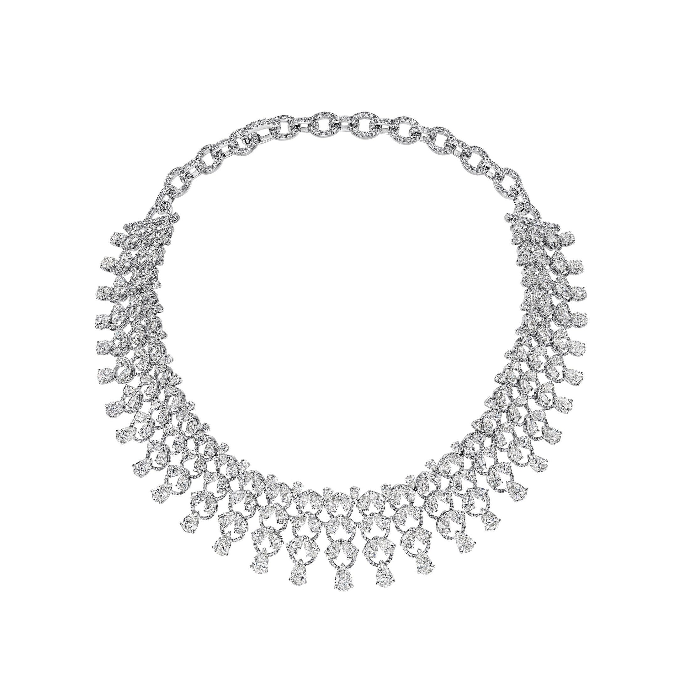 'The Carmen' Assorted Pear Diamond Necklace, 55 CT Leviev Necklaces Necklaces Leviev 