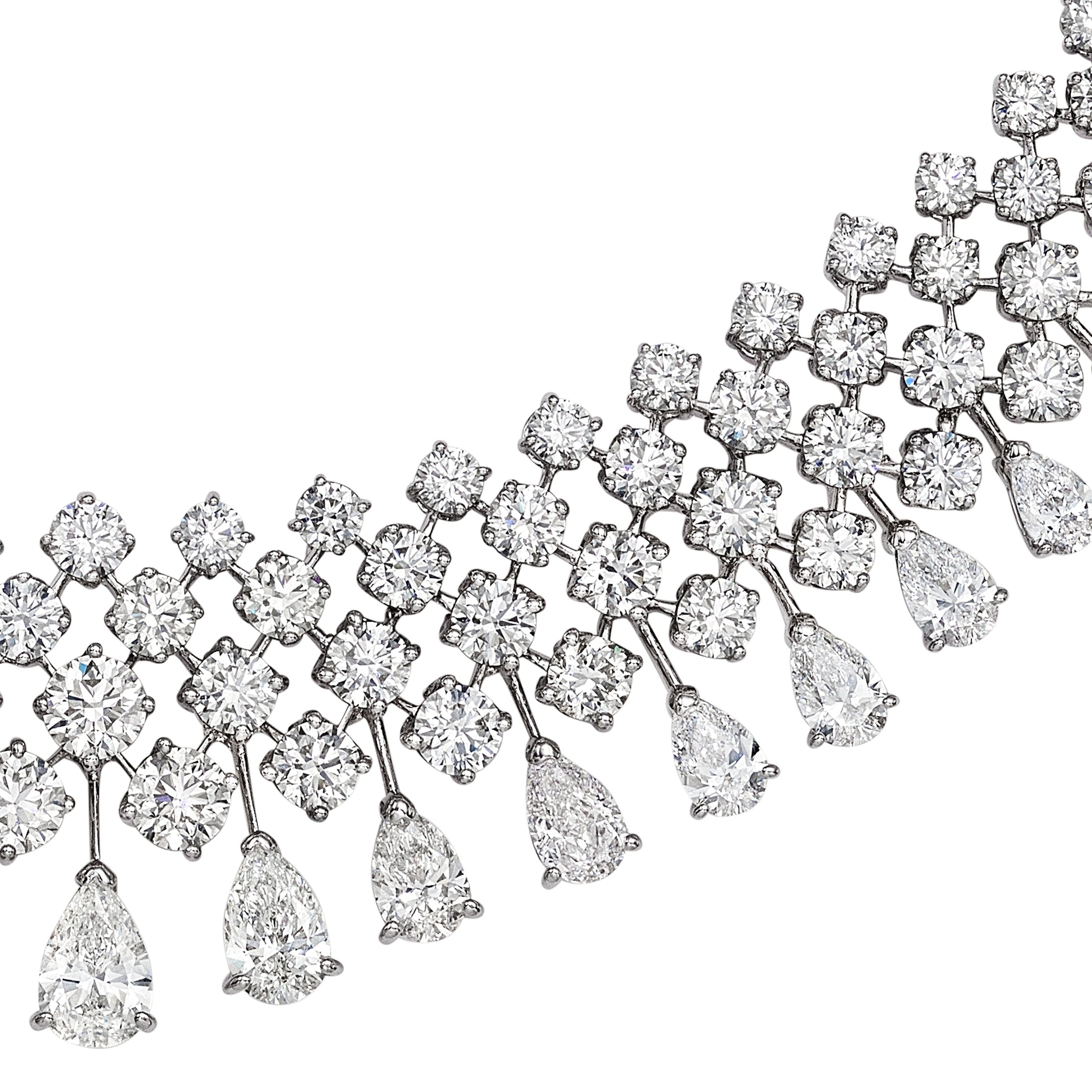 'The Cecil' Round and Pear Diamond Necklace, 42 CT Leviev Necklaces Necklaces Leviev 