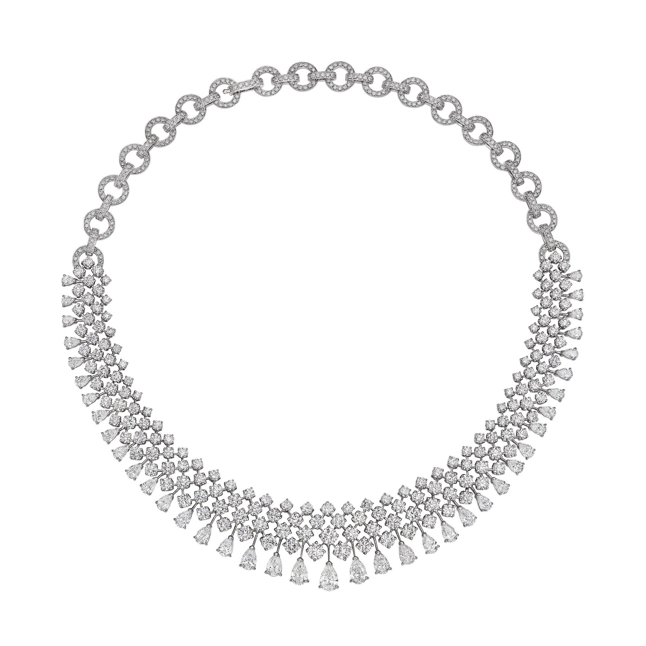 'The Cecil' Round and Pear Diamond Necklace, 42 CT Leviev Necklaces Necklaces Leviev 