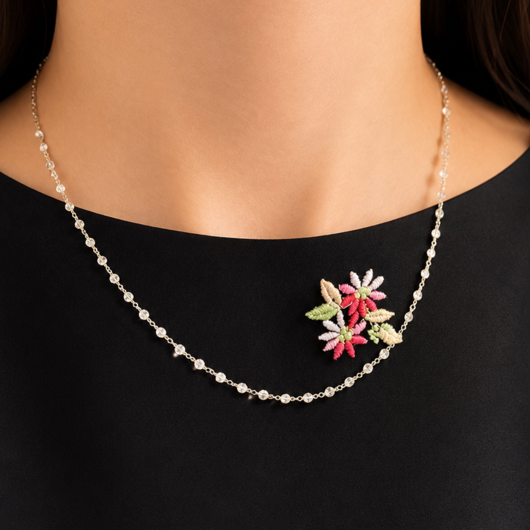 The Constellation Line 2.81 Carat Diamond Station Necklace in 18K White Gold