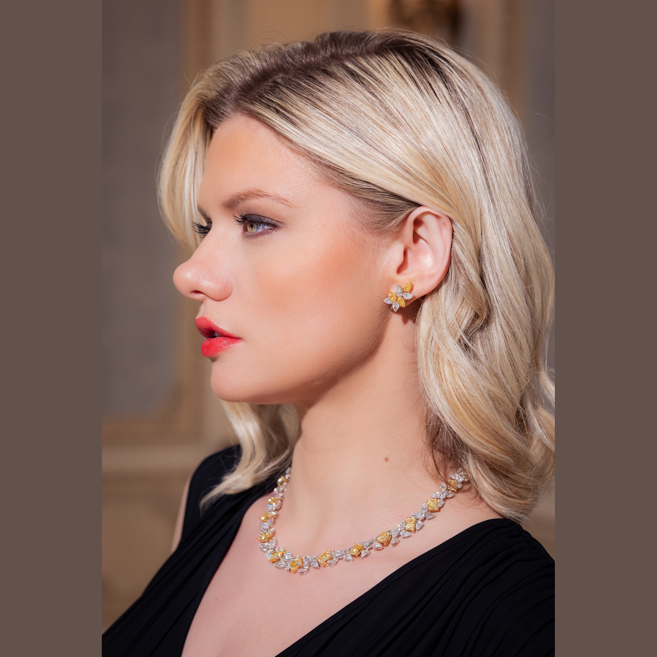 'The Dorry' Fancy Shape Diamond Necklace, 68 CT Leviev Necklaces Necklaces Leviev 