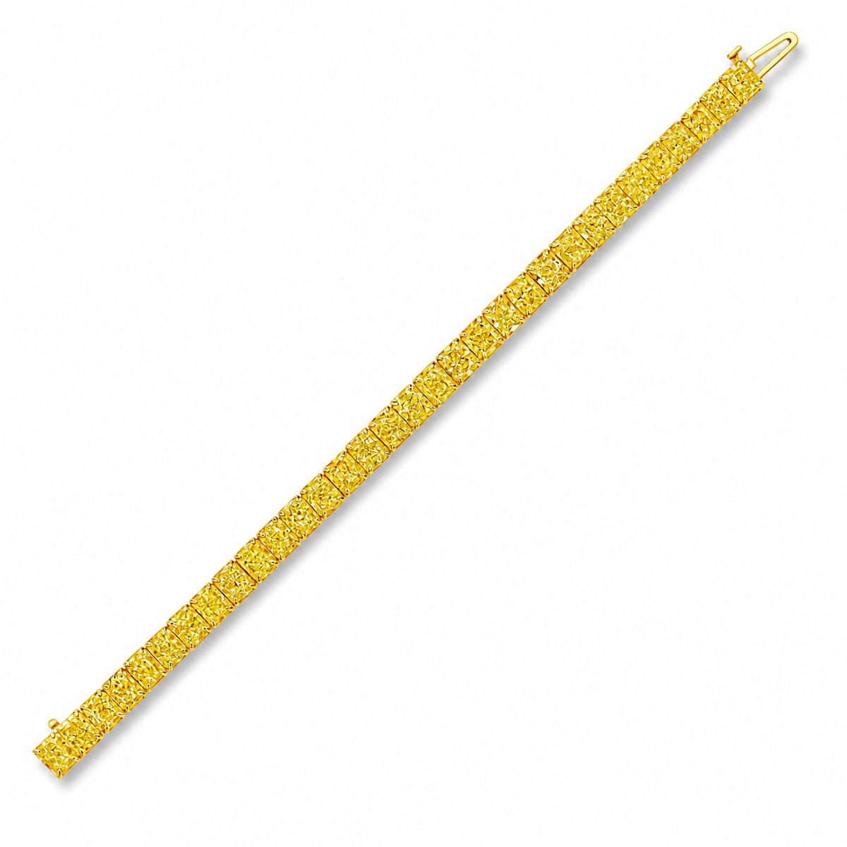 Leviev Golden Line yellow diamond bracelet with square-cut stones in 18K yellow gold bezel setting