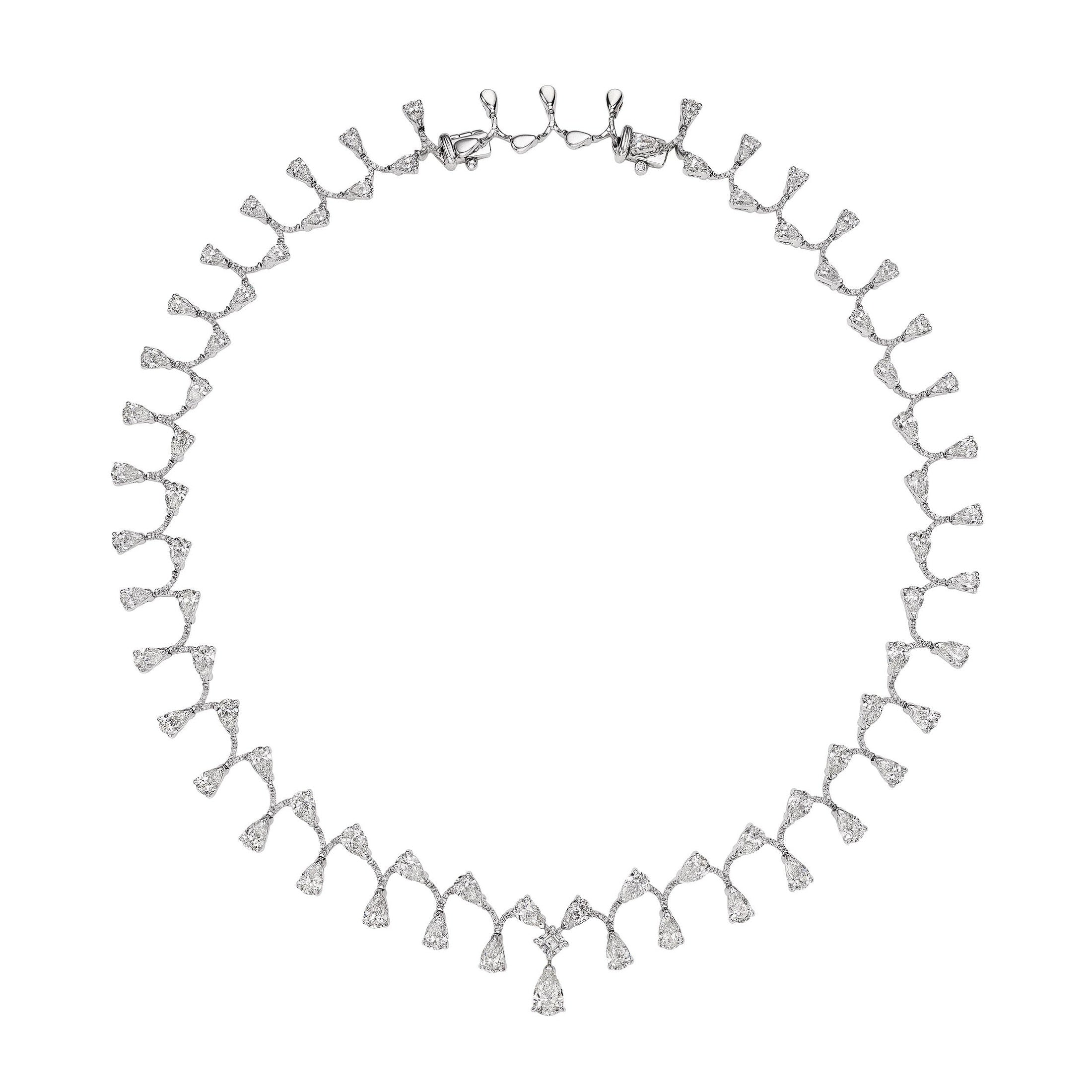 'The Marlene' Pear Shape Diamond Necklace, 23 CT Leviev Necklaces Necklaces Leviev 