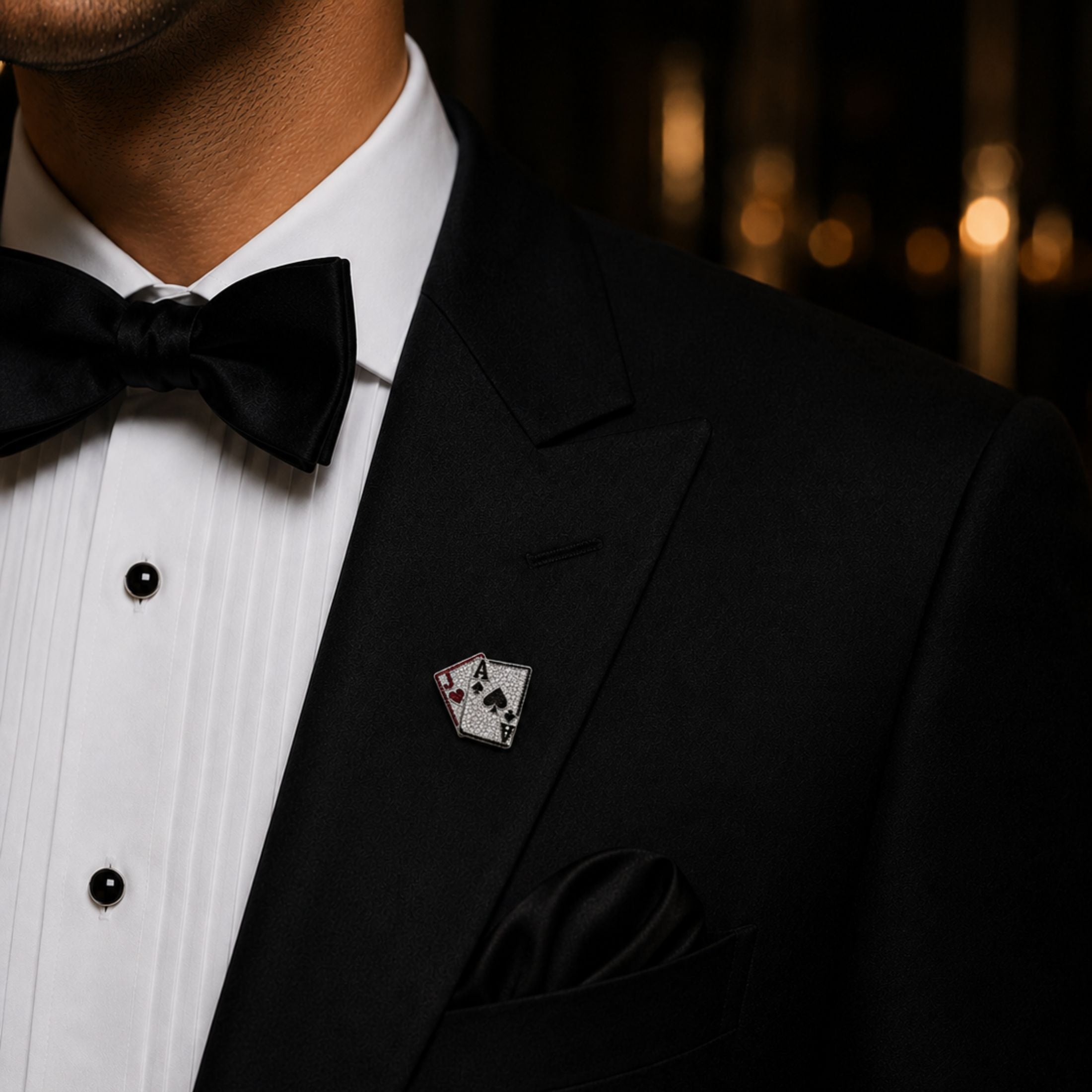 The Royal Pair 3.09 Carat Diamond Lapel in 18K White Gold