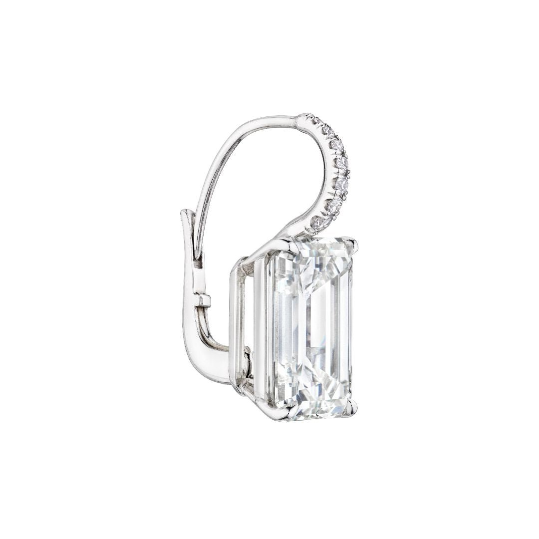 'Timeless Allure' Emerald Cut Diamond Earrings, 7 CT Each Leviev Earrings Earrings