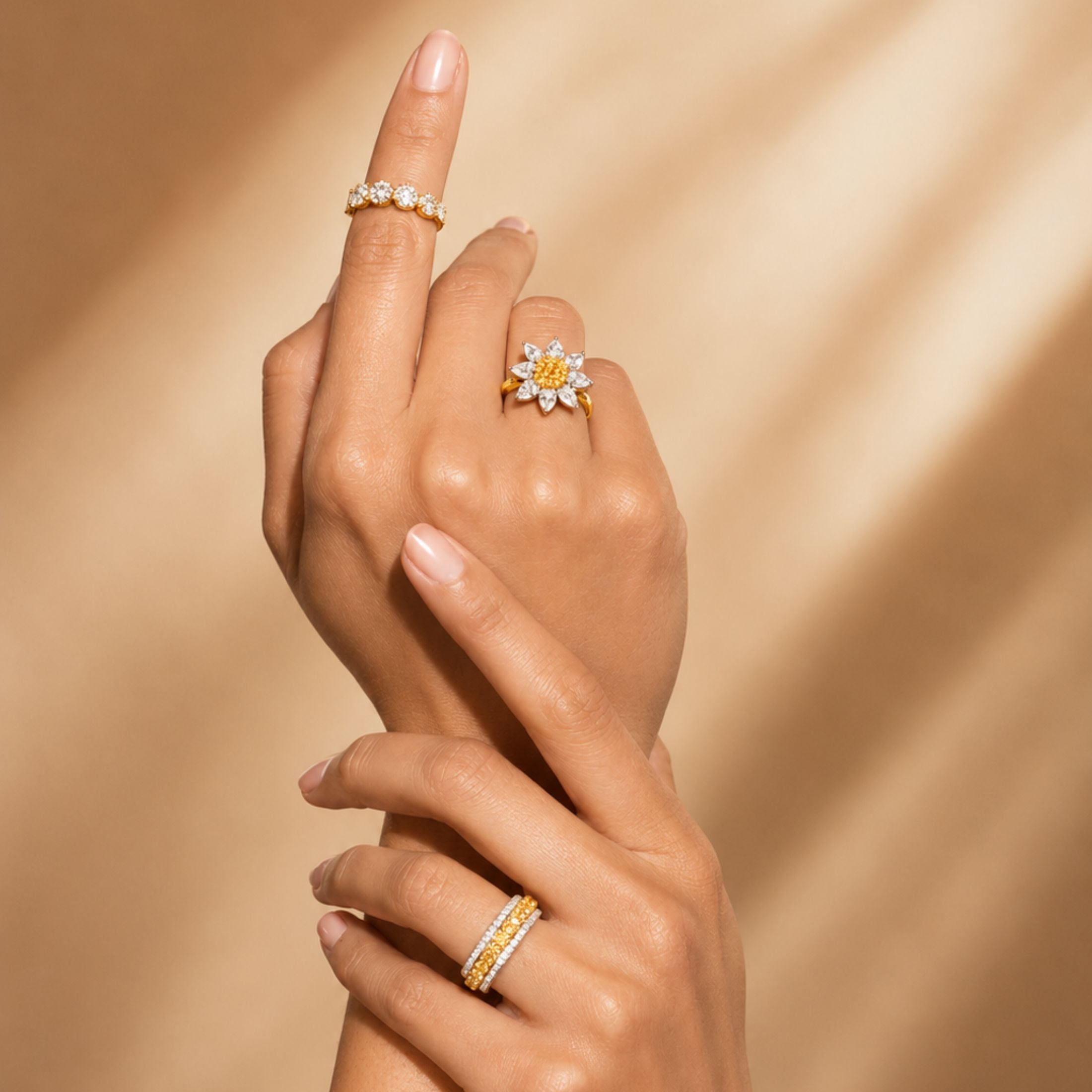 Timeless Flower Petal 1.0 Carat Diamond Ring in 18K Gold