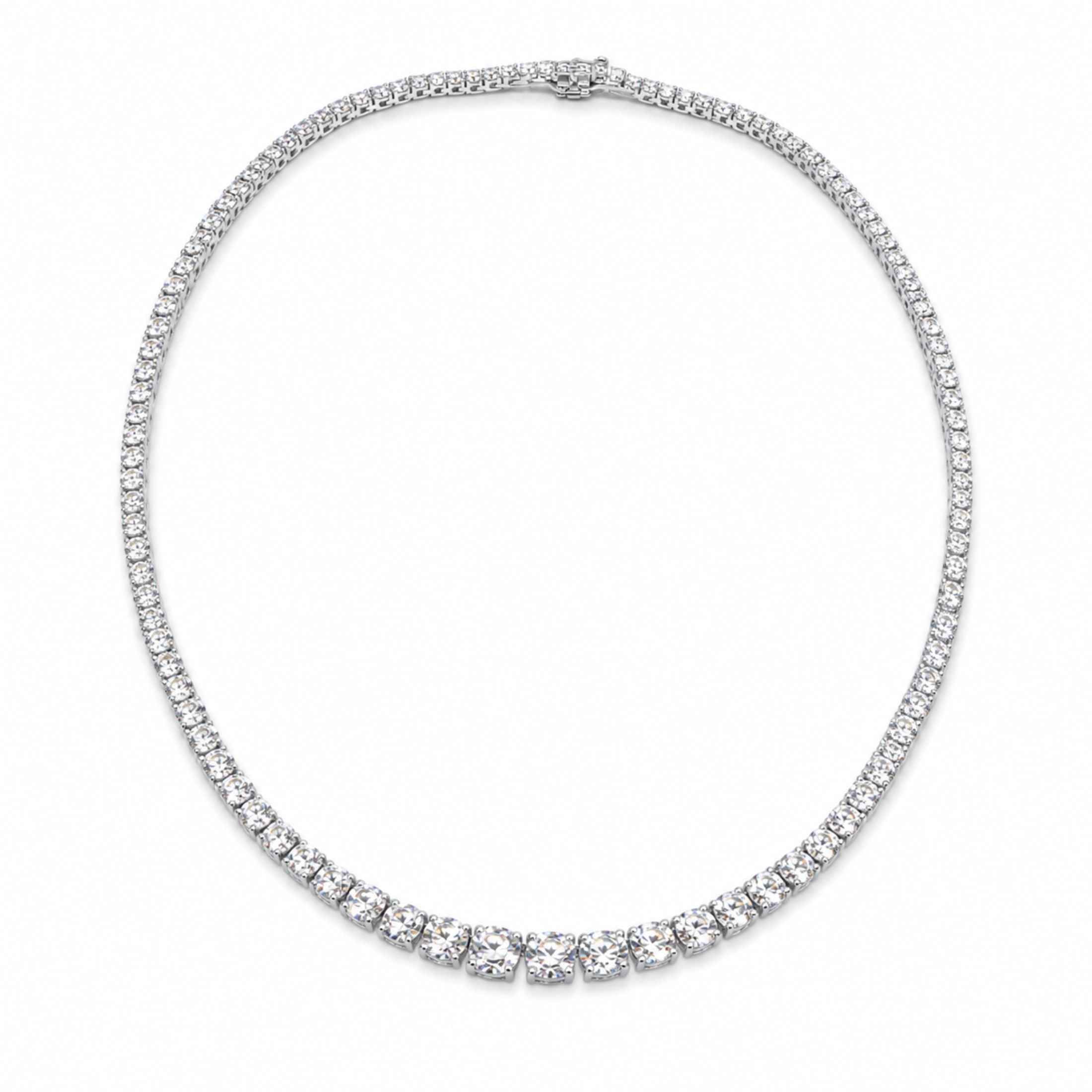 Torino 2.92 Carat Diamond Rivière Necklace in 18K White Gold