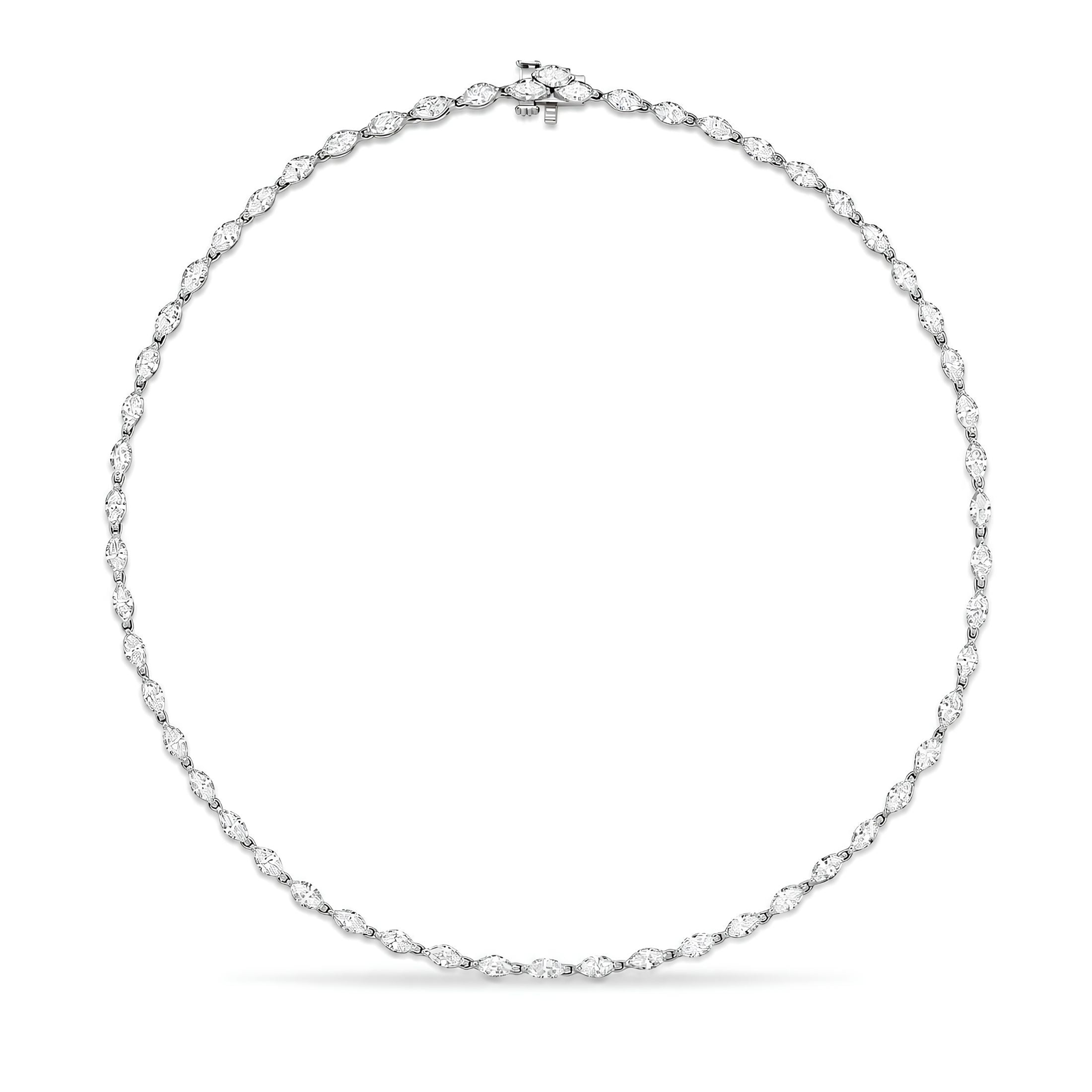 Toscane 8.42 Carat Marquise Diamond Riviera Necklace in Platinum